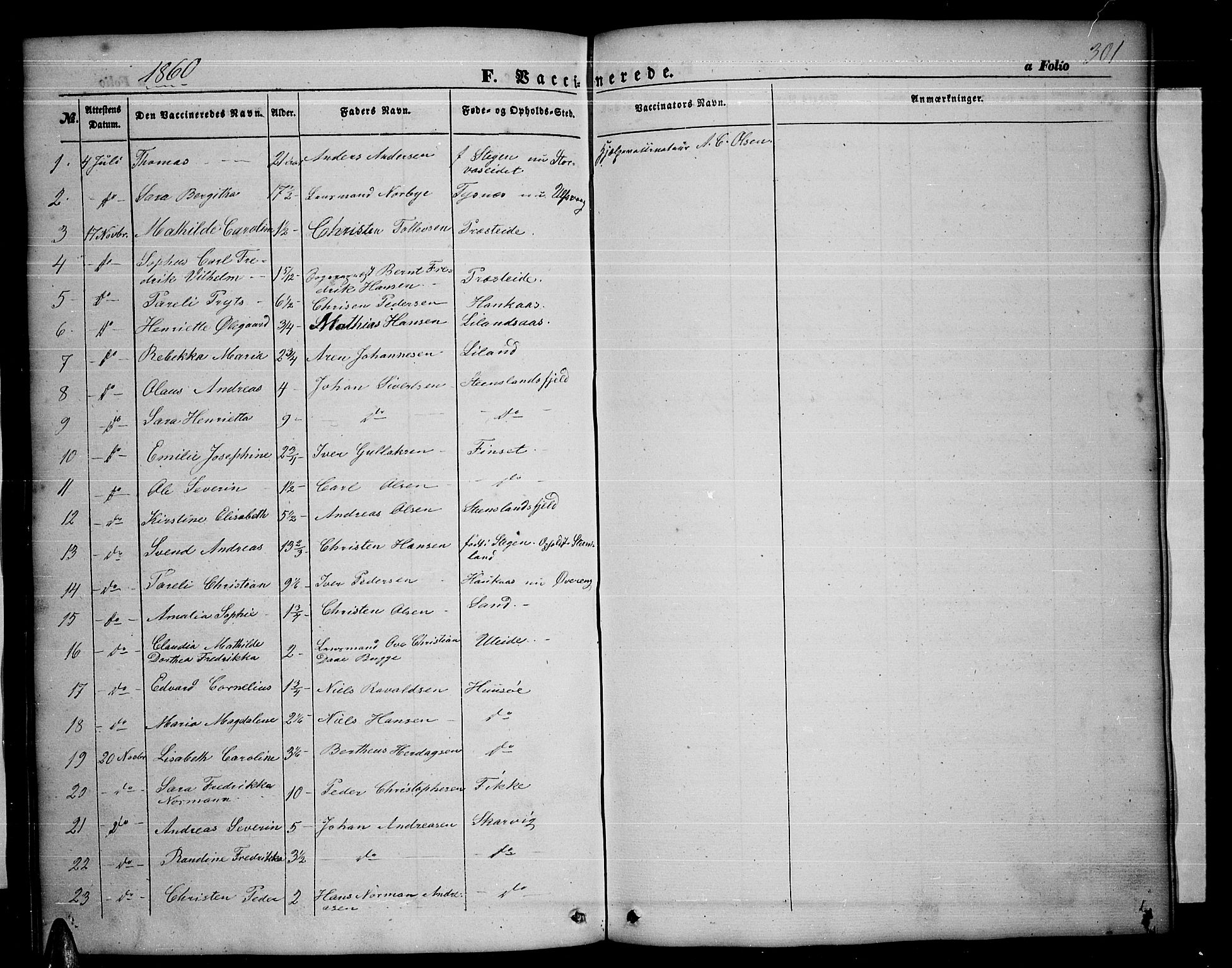 Ministerialprotokoller, klokkerbøker og fødselsregistre - Nordland, AV/SAT-A-1459/859/L0857: Parish register (copy) no. 859C03, 1854-1873, p. 301