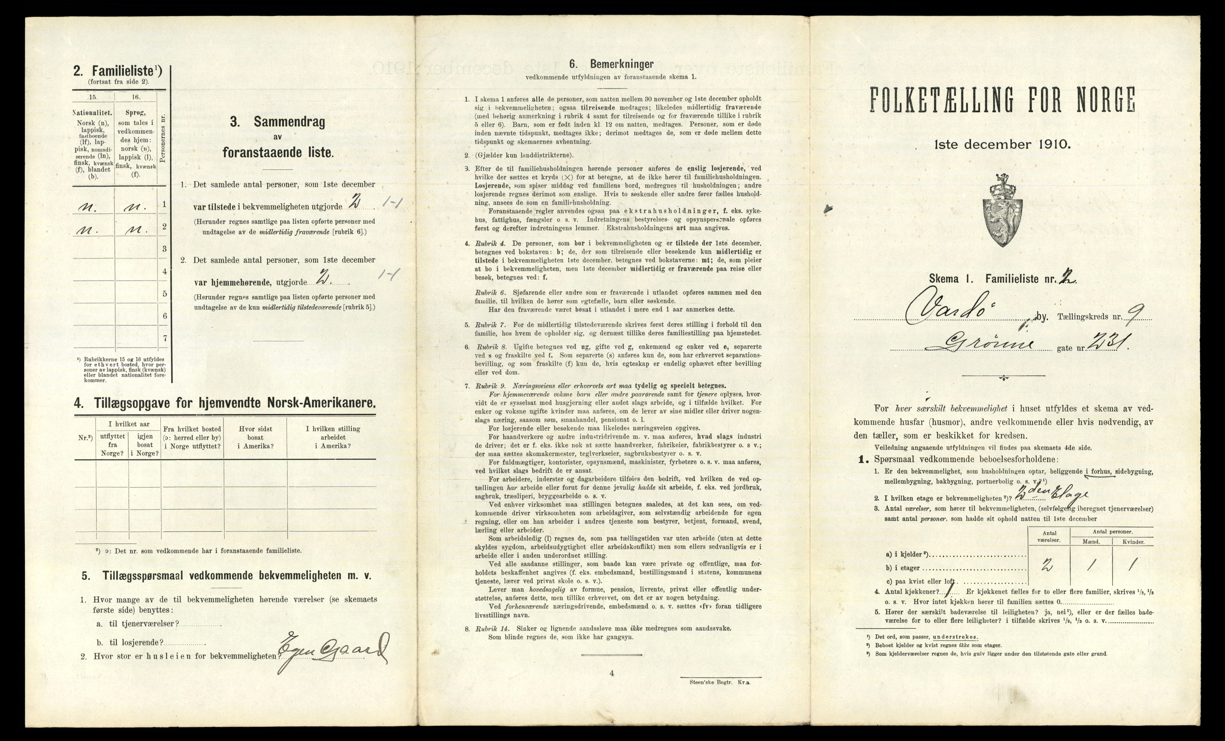 RA, 1910 census for Vardø, 1910, p. 1284