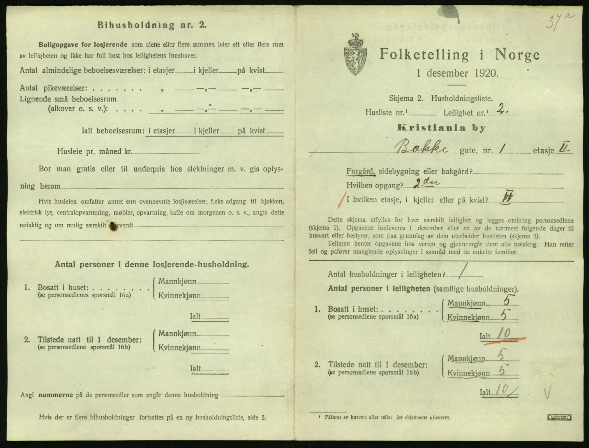 SAO, 1920 census for Kristiania, 1920, p. 11138