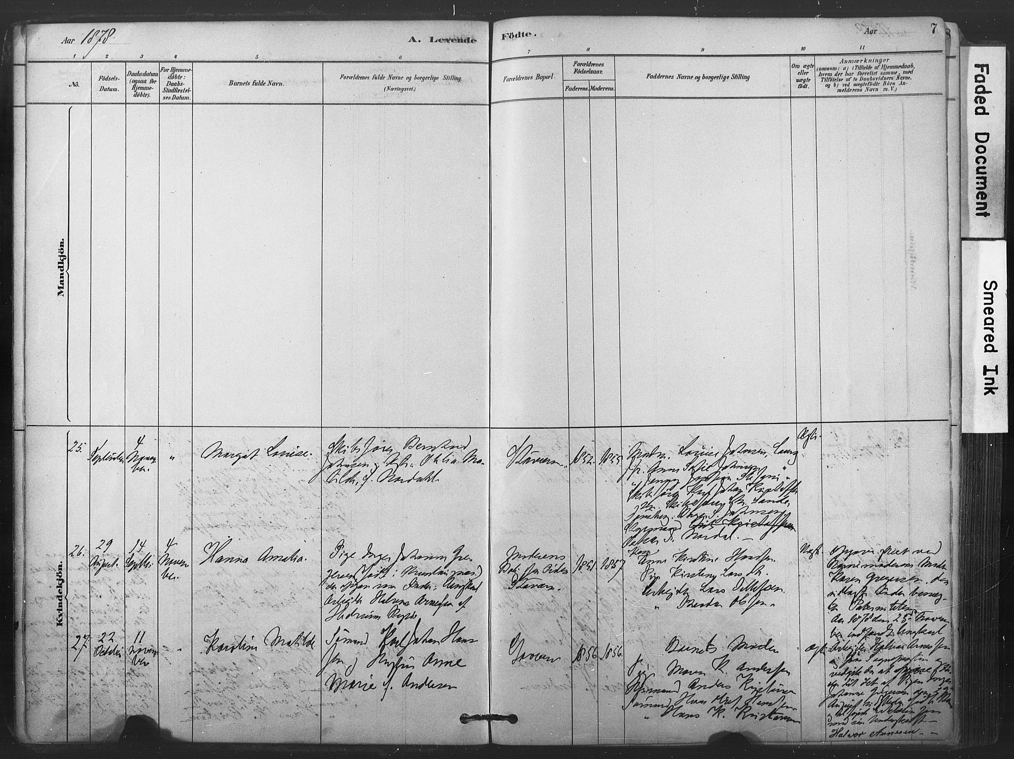 Stavern kirkebøker, SAKO/A-318/F/Fa/L0008: Parish register (official) no. 8, 1878-1905, p. 7