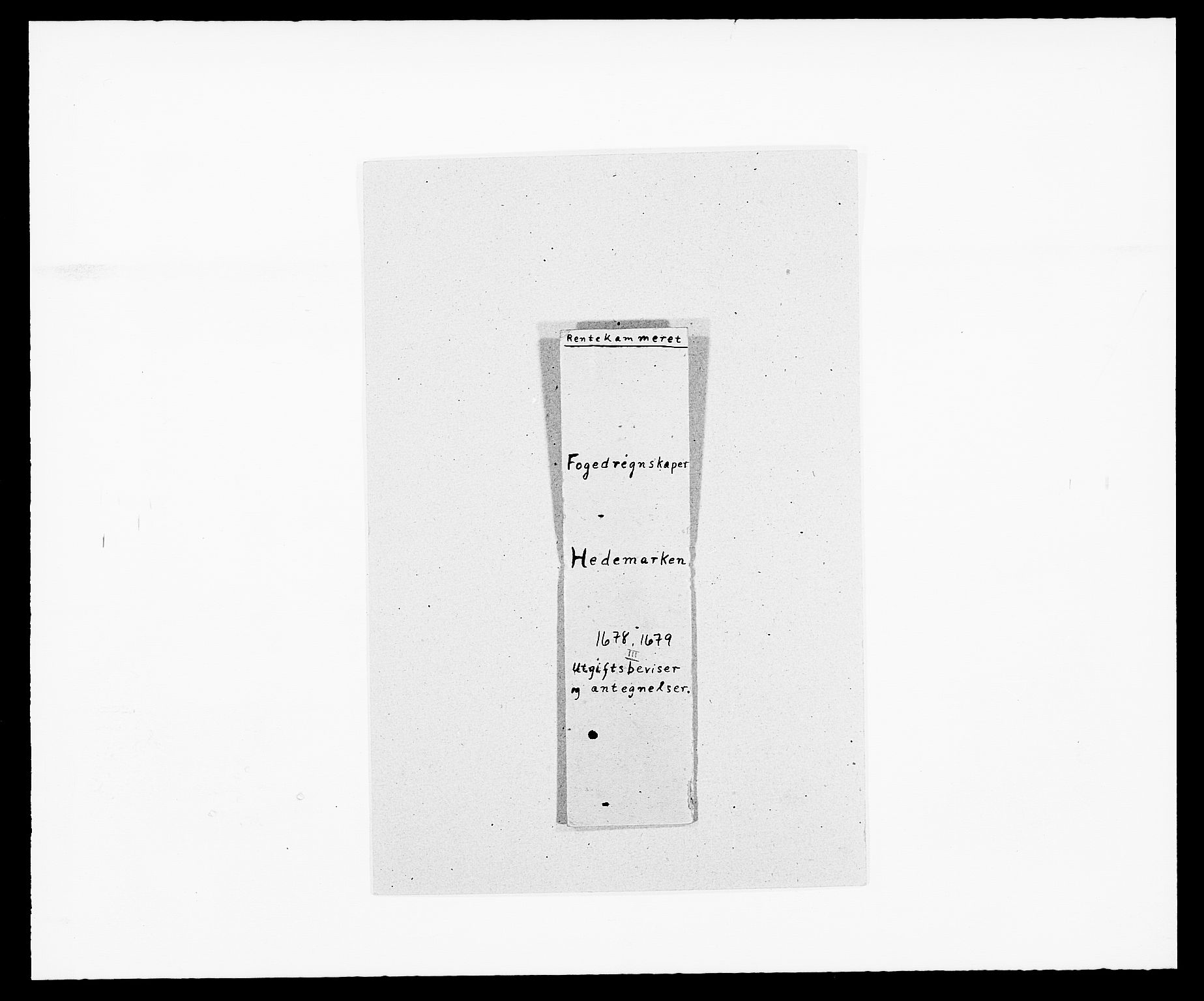 Rentekammeret inntil 1814, Reviderte regnskaper, Fogderegnskap, RA/EA-4092/R16/L1019: Fogderegnskap Hedmark, 1679, p. 1