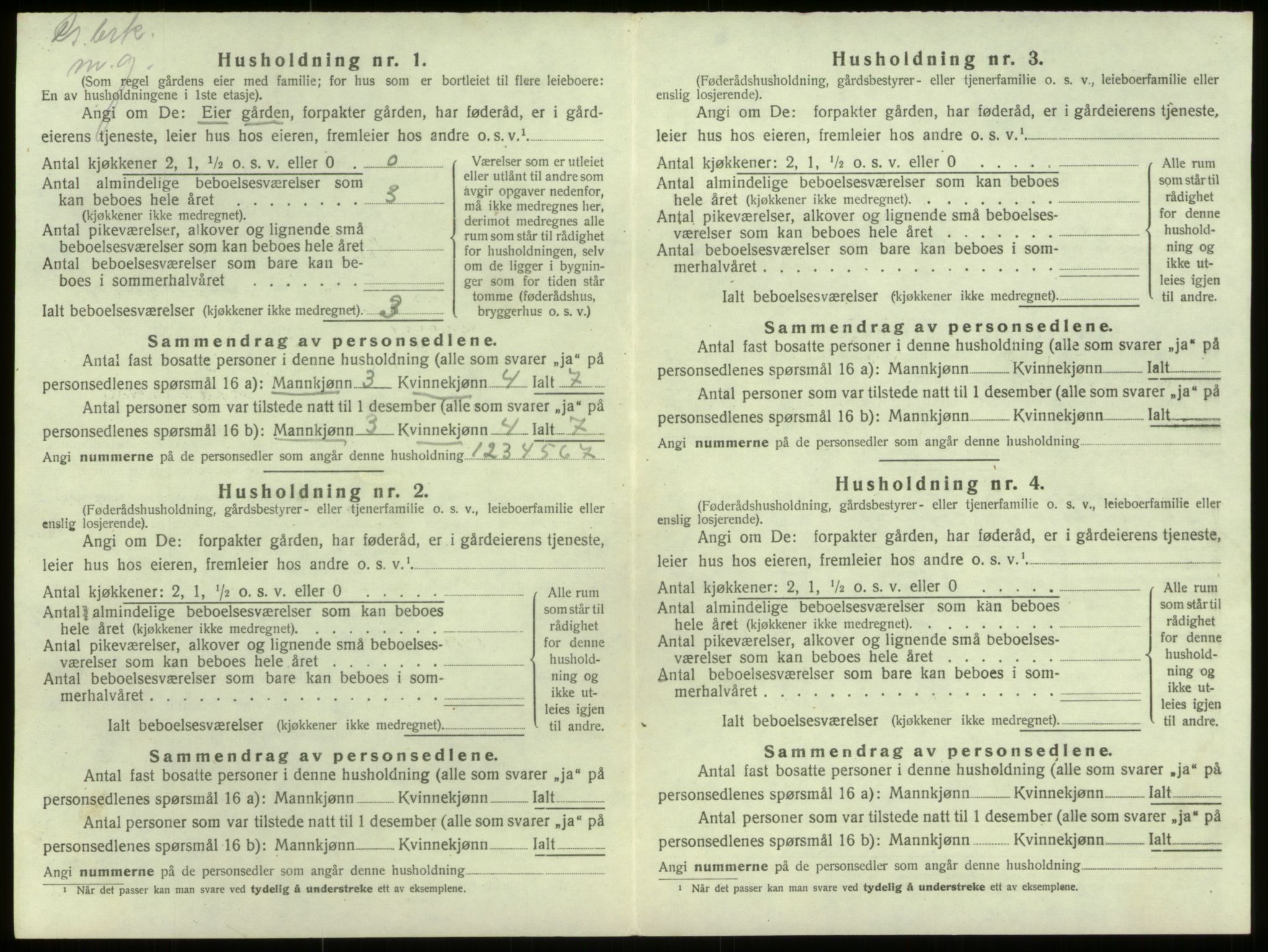 SAB, 1920 census for Selje, 1920, p. 591