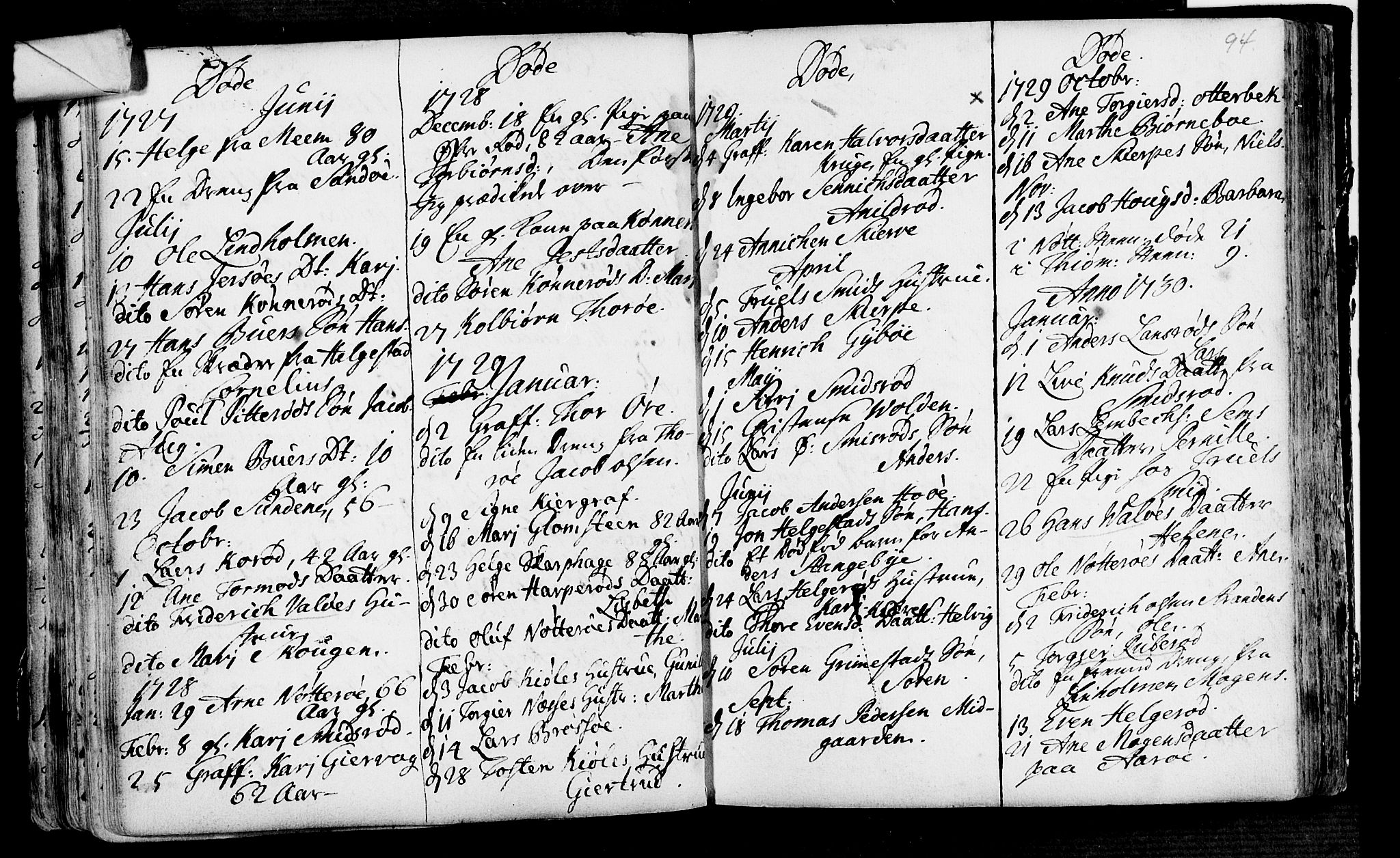 Nøtterøy kirkebøker, AV/SAKO-A-354/F/Fa/L0001: Parish register (official) no. I 1, 1686-1738, p. 93-94