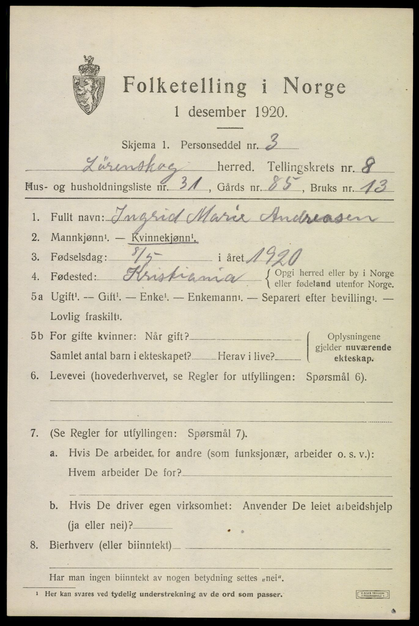 SAO, 1920 census for Lørenskog, 1920, p. 6628