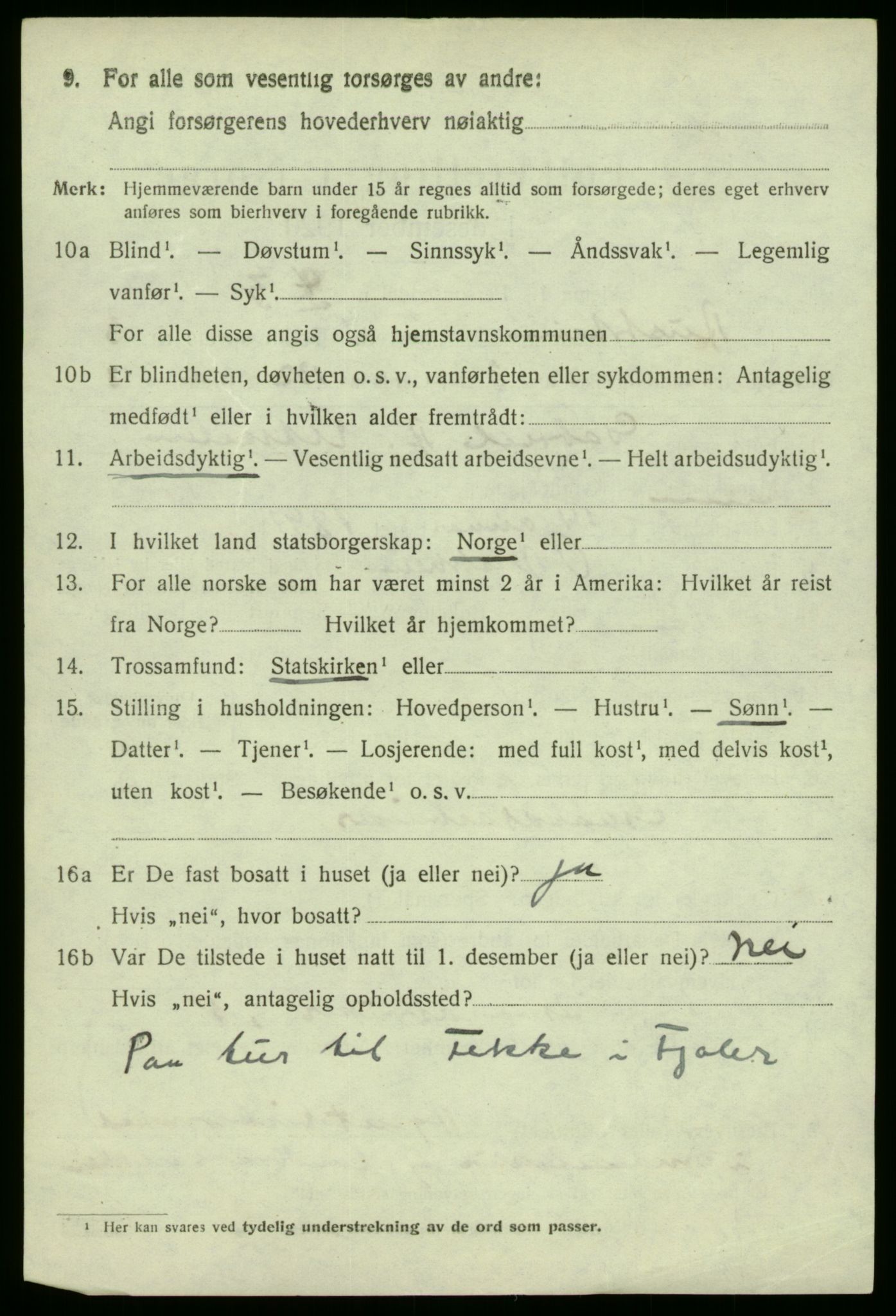 SAB, 1920 census for Austrheim, 1920, p. 1603