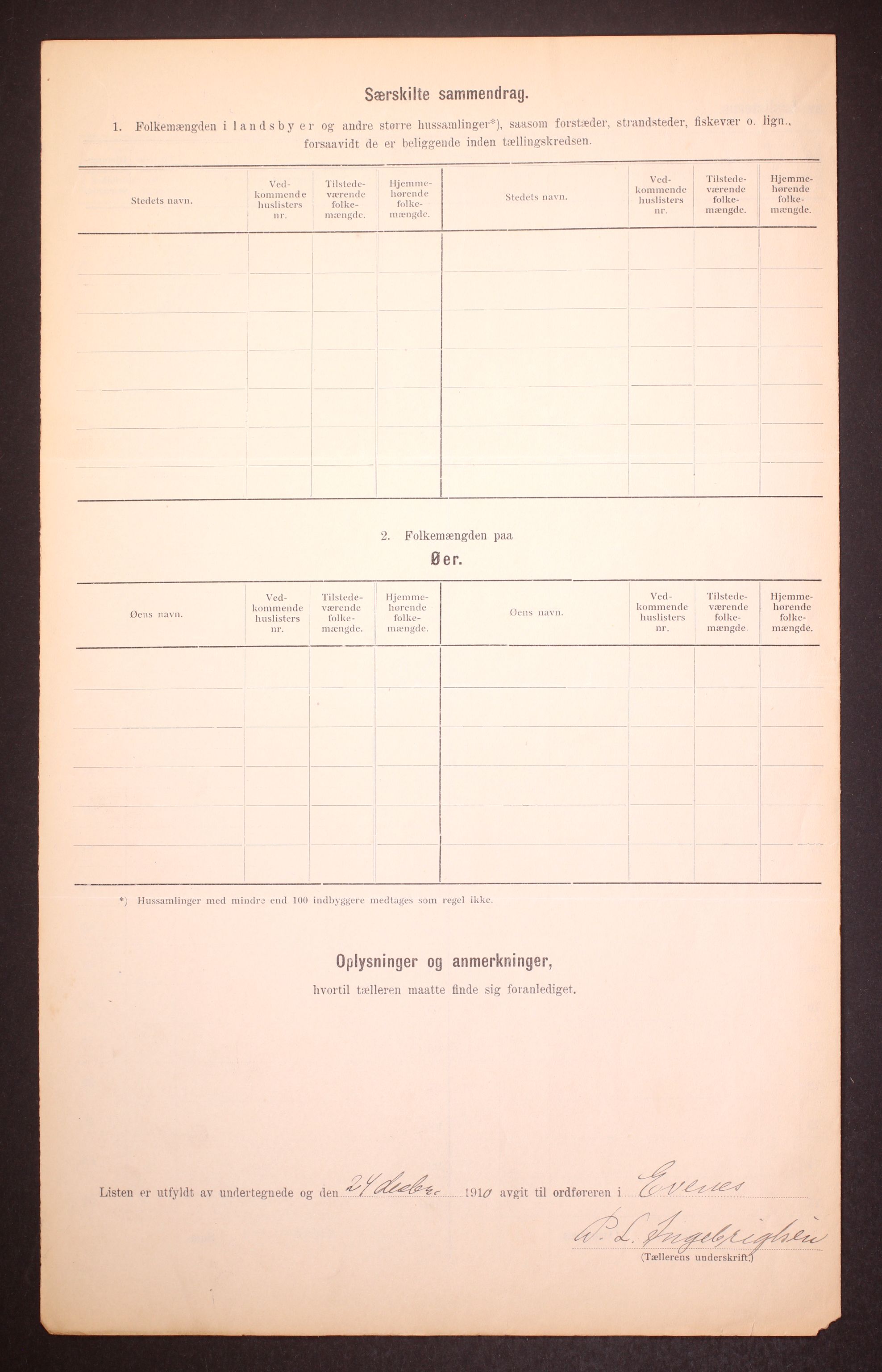 RA, 1910 census for Evenes, 1910, p. 9