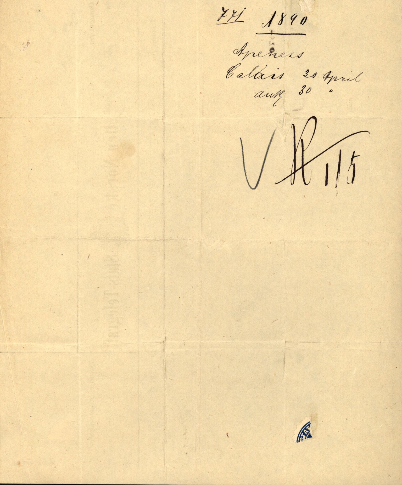 Pa 63 - Østlandske skibsassuranceforening, VEMU/A-1079/G/Ga/L0025/0004: Havaridokumenter / Imanuel, Hefhi, Guldregn, Haabet, Harald, Windsor, 1890, p. 89