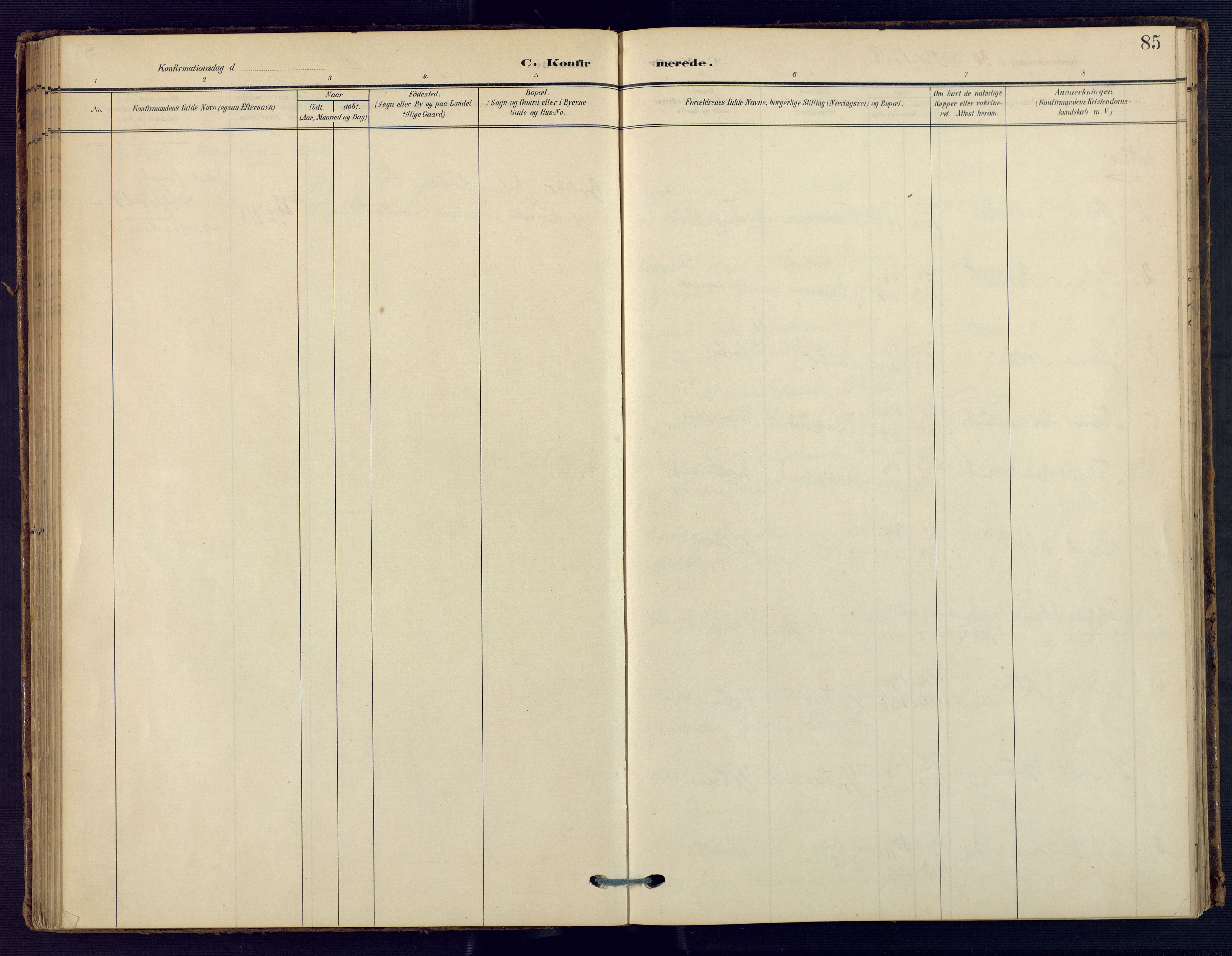 Holum sokneprestkontor, SAK/1111-0022/F/Fa/Faa/L0008: Parish register (official) no. A 8, 1908-1929, p. 85