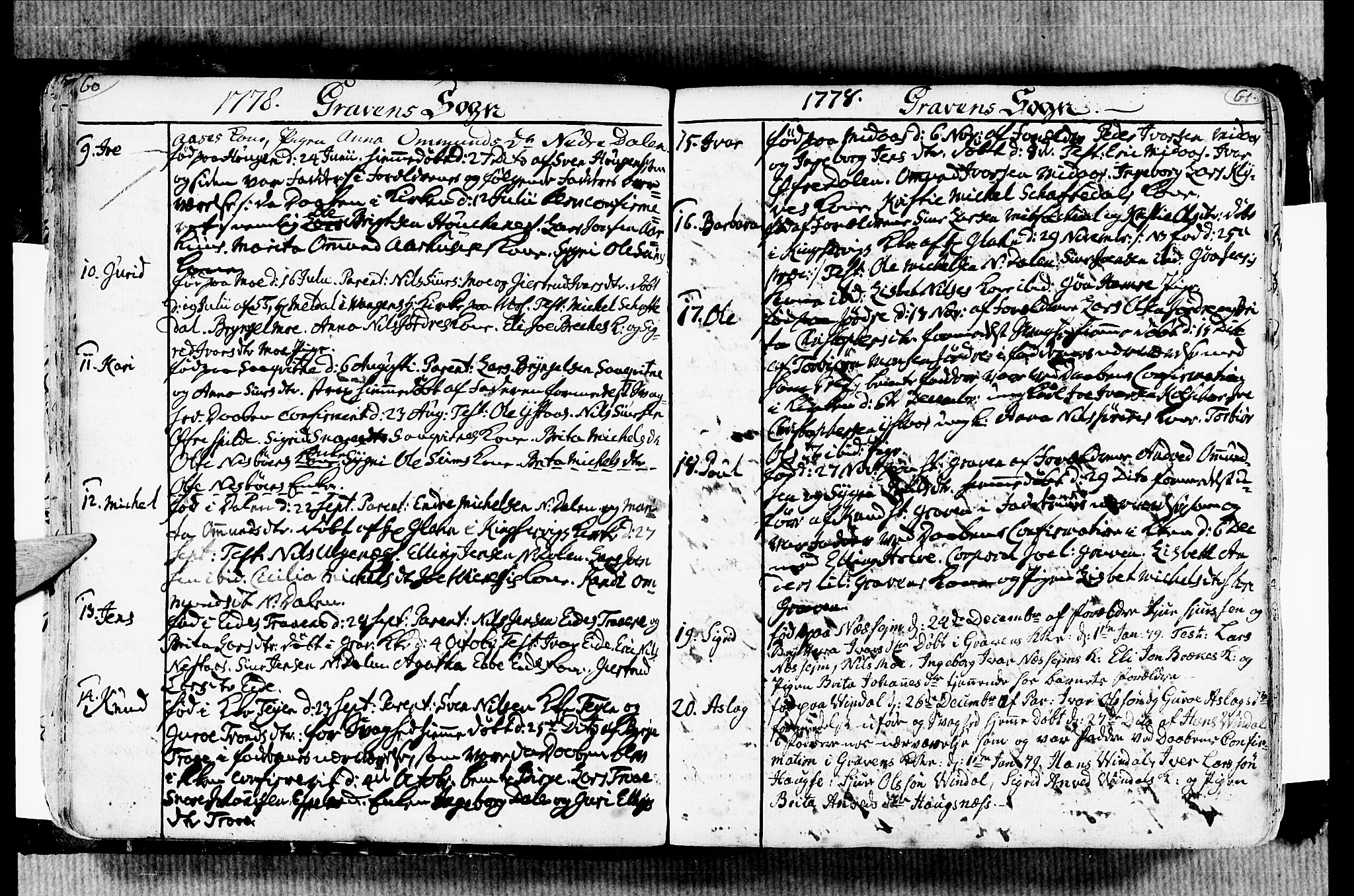 Ulvik sokneprestembete, AV/SAB-A-78801/H/Haa: Parish register (official) no. A 7, 1761-1792, p. 60-61