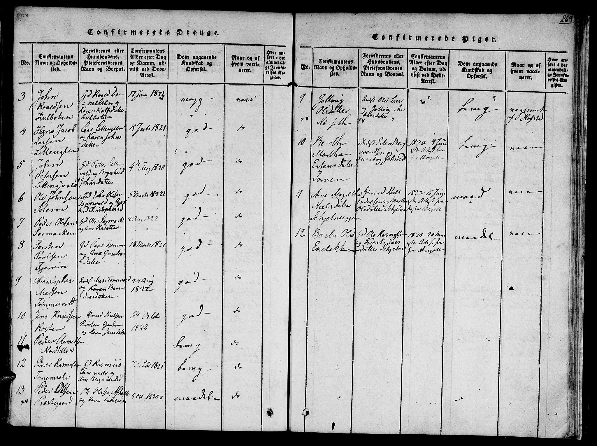 Ministerialprotokoller, klokkerbøker og fødselsregistre - Sør-Trøndelag, SAT/A-1456/618/L0439: Parish register (official) no. 618A04 /1, 1816-1843, p. 269
