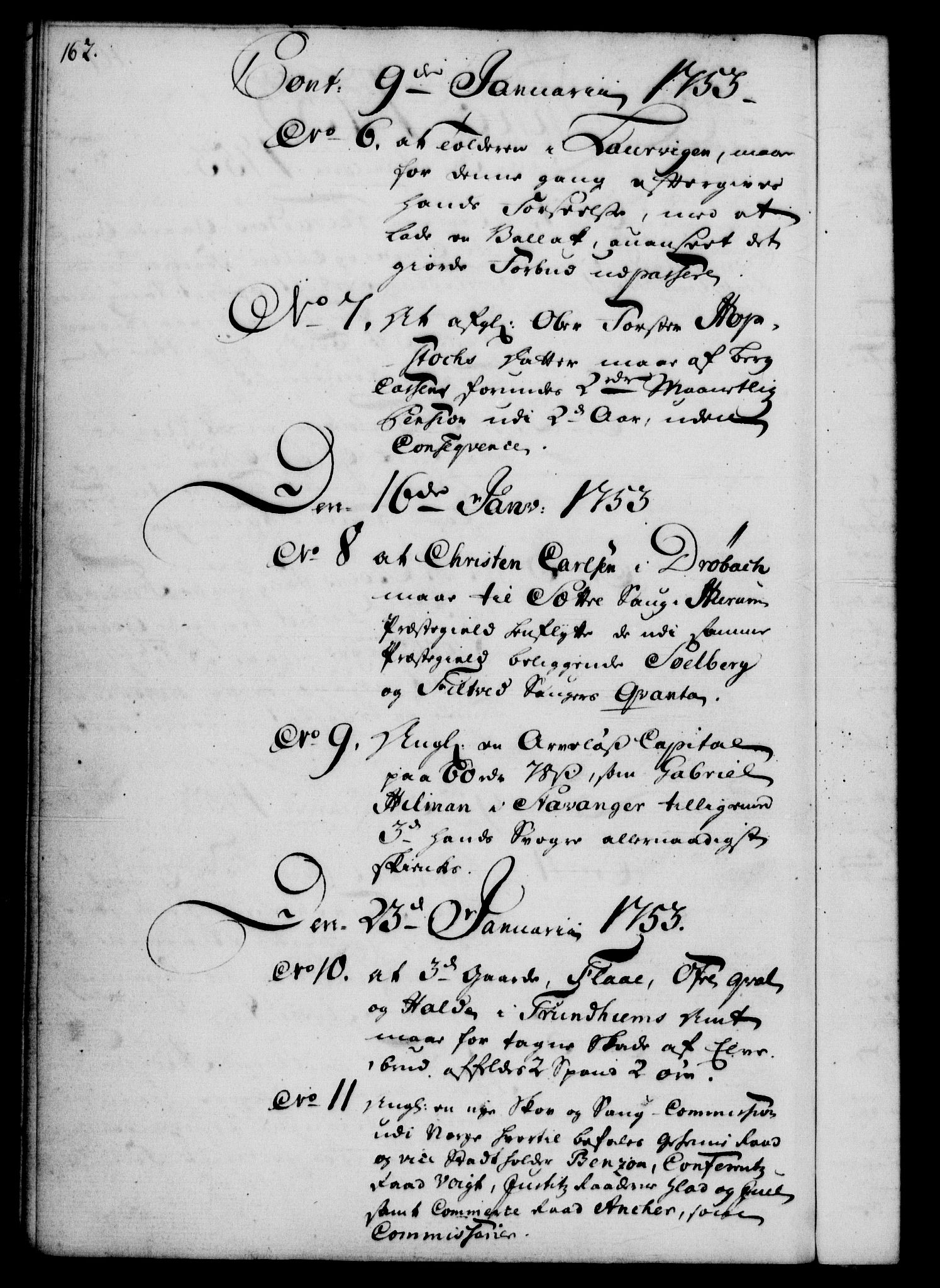 Rentekammeret, Kammerkanselliet, RA/EA-3111/G/Gf/Gfb/L0005: Register til norske relasjons- og resolusjonsprotokoller (merket RK 52.100), 1744-1754, p. 162