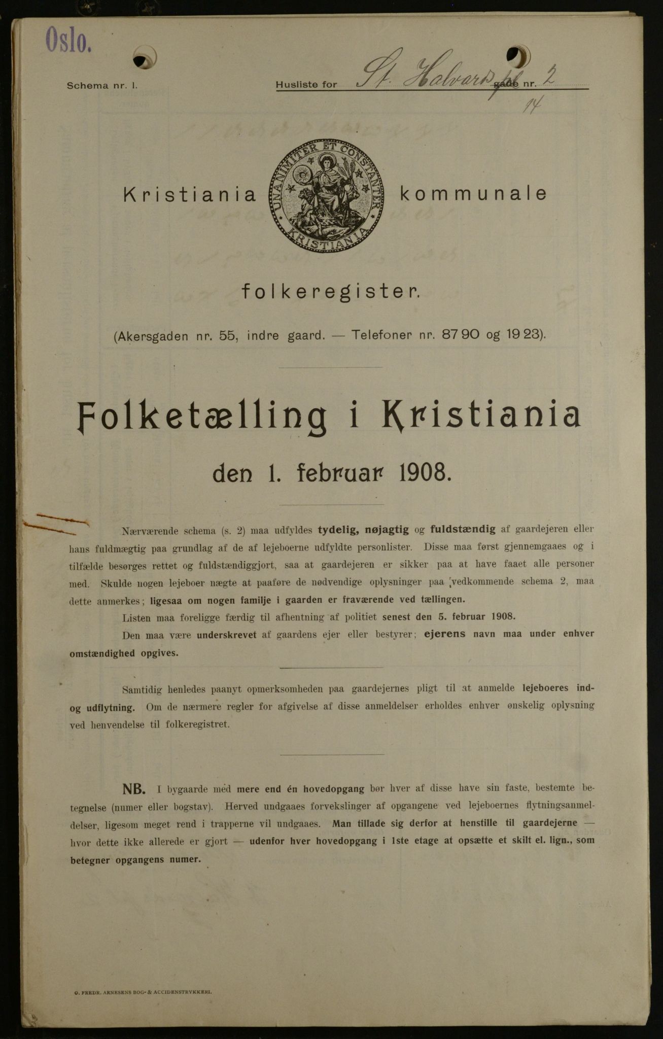 OBA, Municipal Census 1908 for Kristiania, 1908, p. 79234