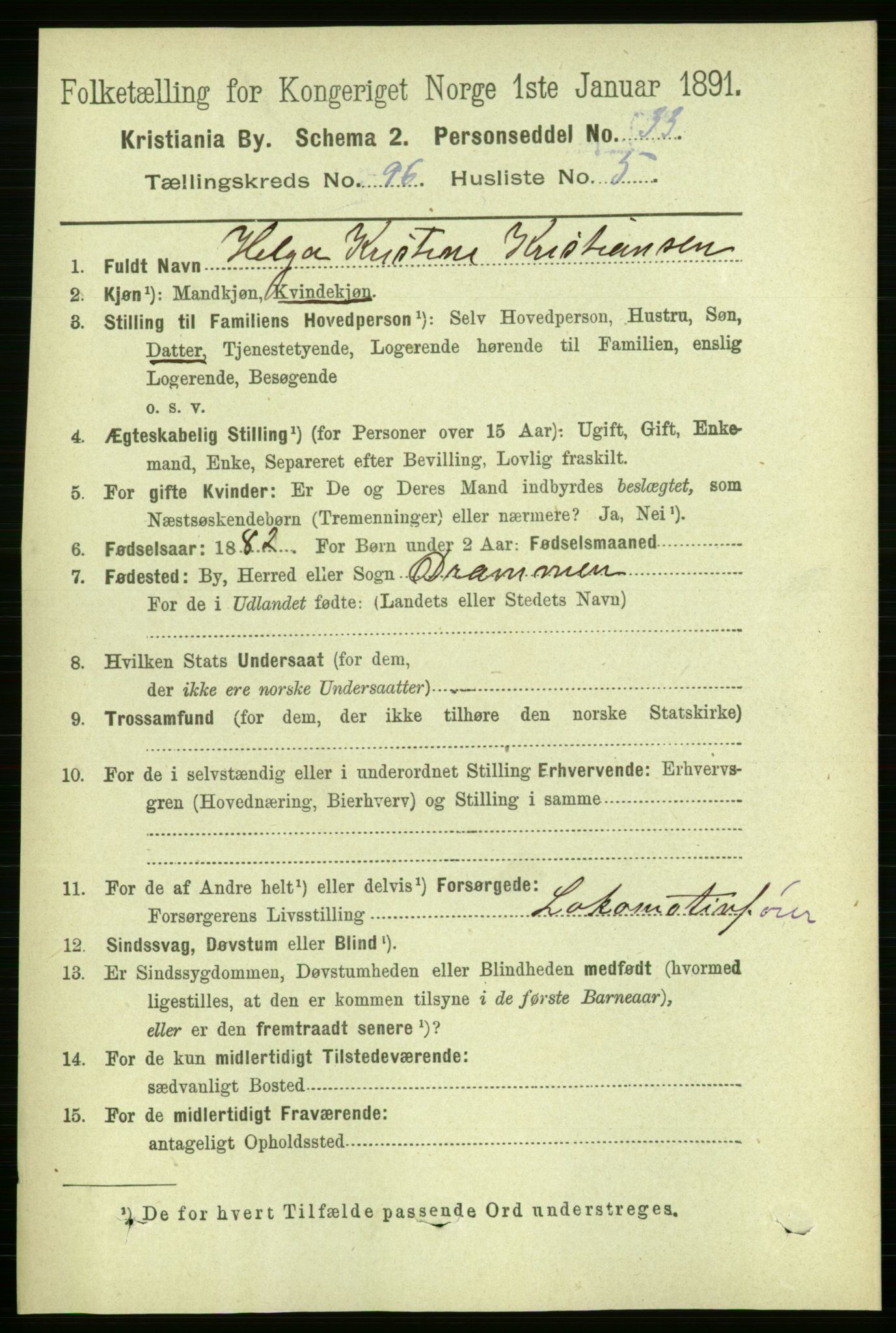 RA, 1891 census for 0301 Kristiania, 1891, p. 46658