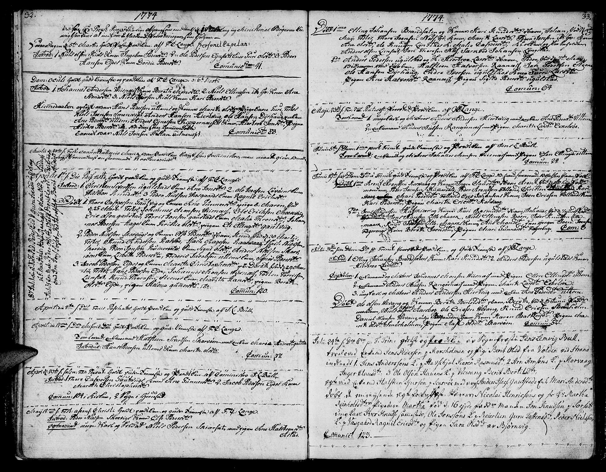 Ministerialprotokoller, klokkerbøker og fødselsregistre - Møre og Romsdal, SAT/A-1454/570/L0829: Parish register (official) no. 570A03, 1769-1788, p. 32-33