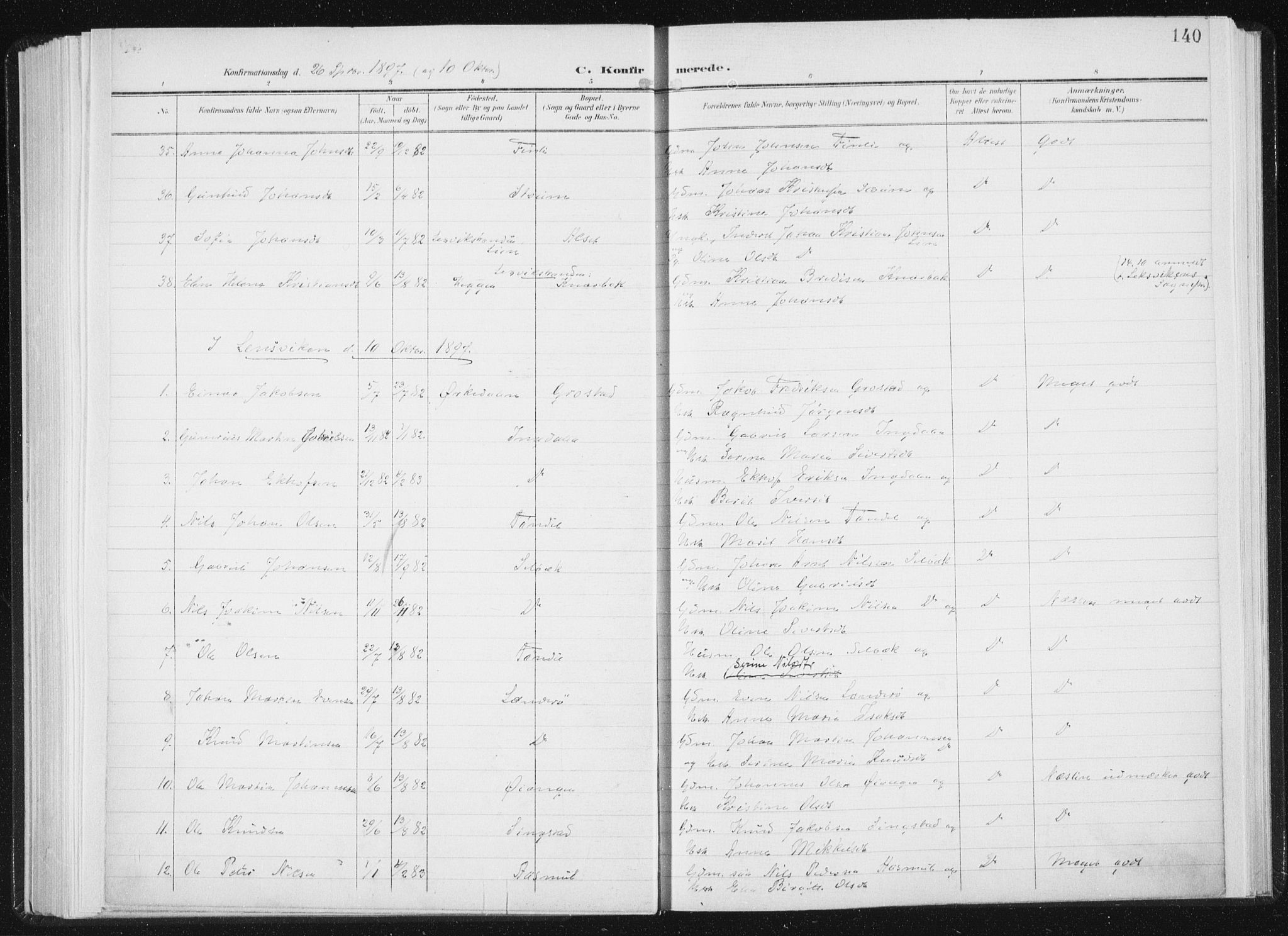 Ministerialprotokoller, klokkerbøker og fødselsregistre - Sør-Trøndelag, AV/SAT-A-1456/647/L0635: Parish register (official) no. 647A02, 1896-1911, p. 140