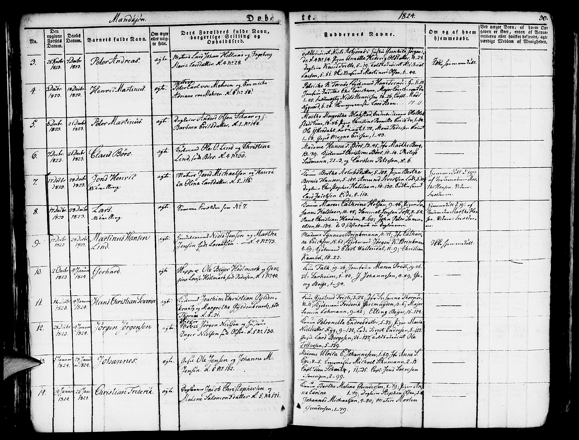 Nykirken Sokneprestembete, SAB/A-77101/H/Haa/L0012: Parish register (official) no. A 12, 1821-1844, p. 30