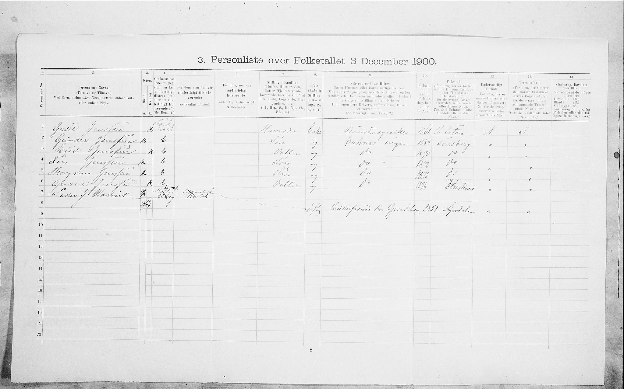 SAO, 1900 census for Kristiania, 1900, p. 93484