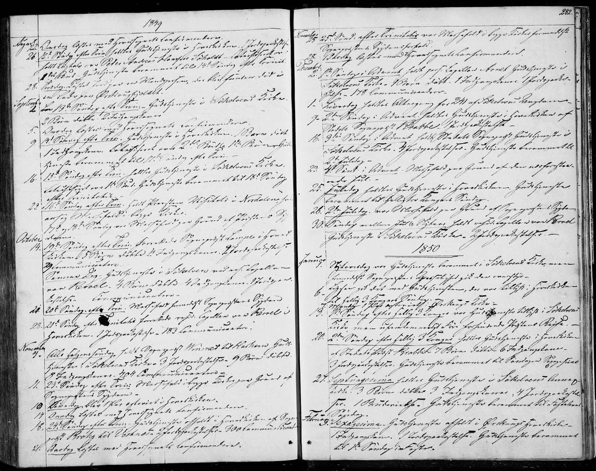 Ministerialprotokoller, klokkerbøker og fødselsregistre - Møre og Romsdal, AV/SAT-A-1454/522/L0312: Parish register (official) no. 522A07, 1843-1851, p. 282