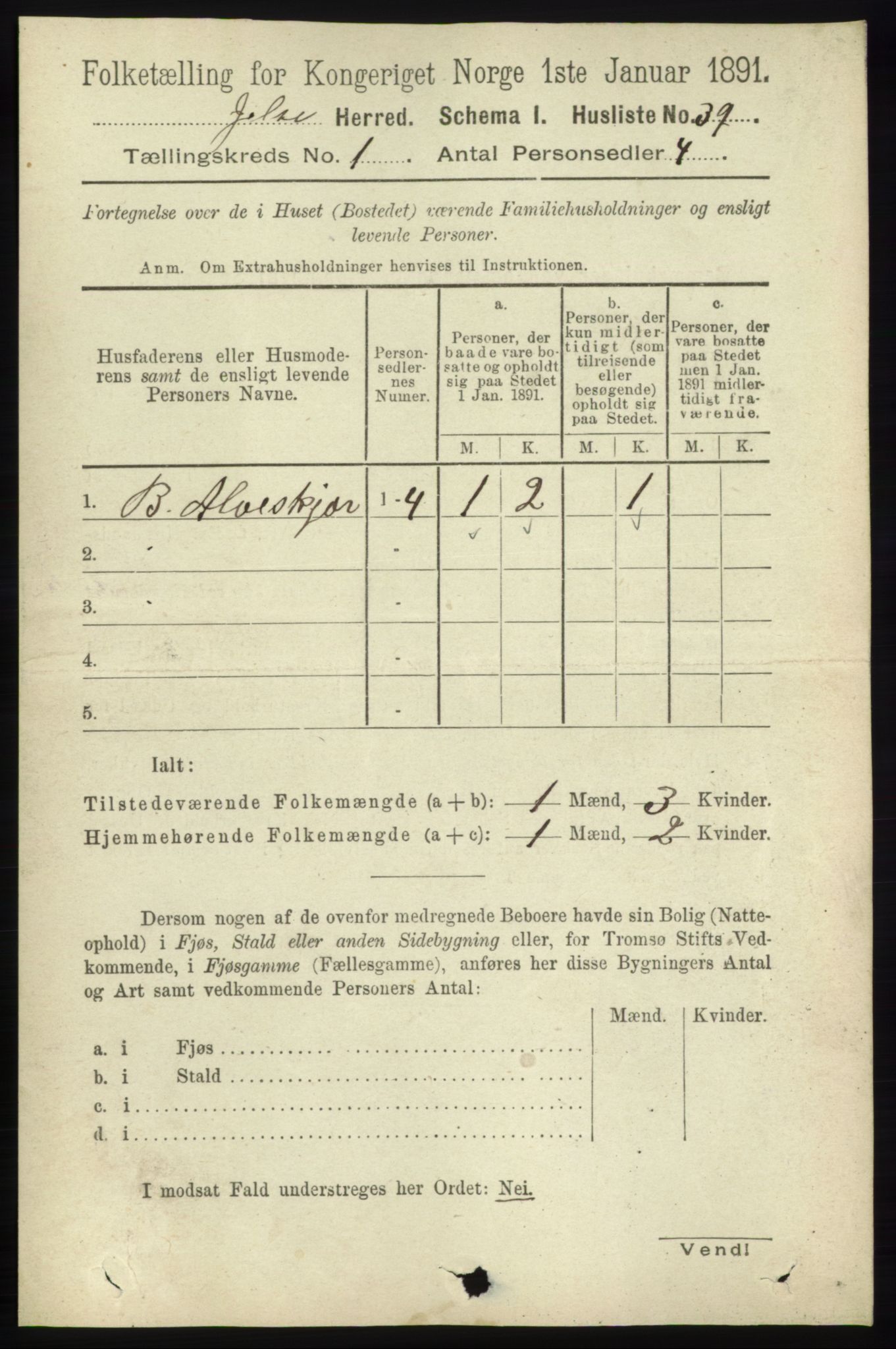 RA, 1891 census for 1138 Jelsa, 1891, p. 68