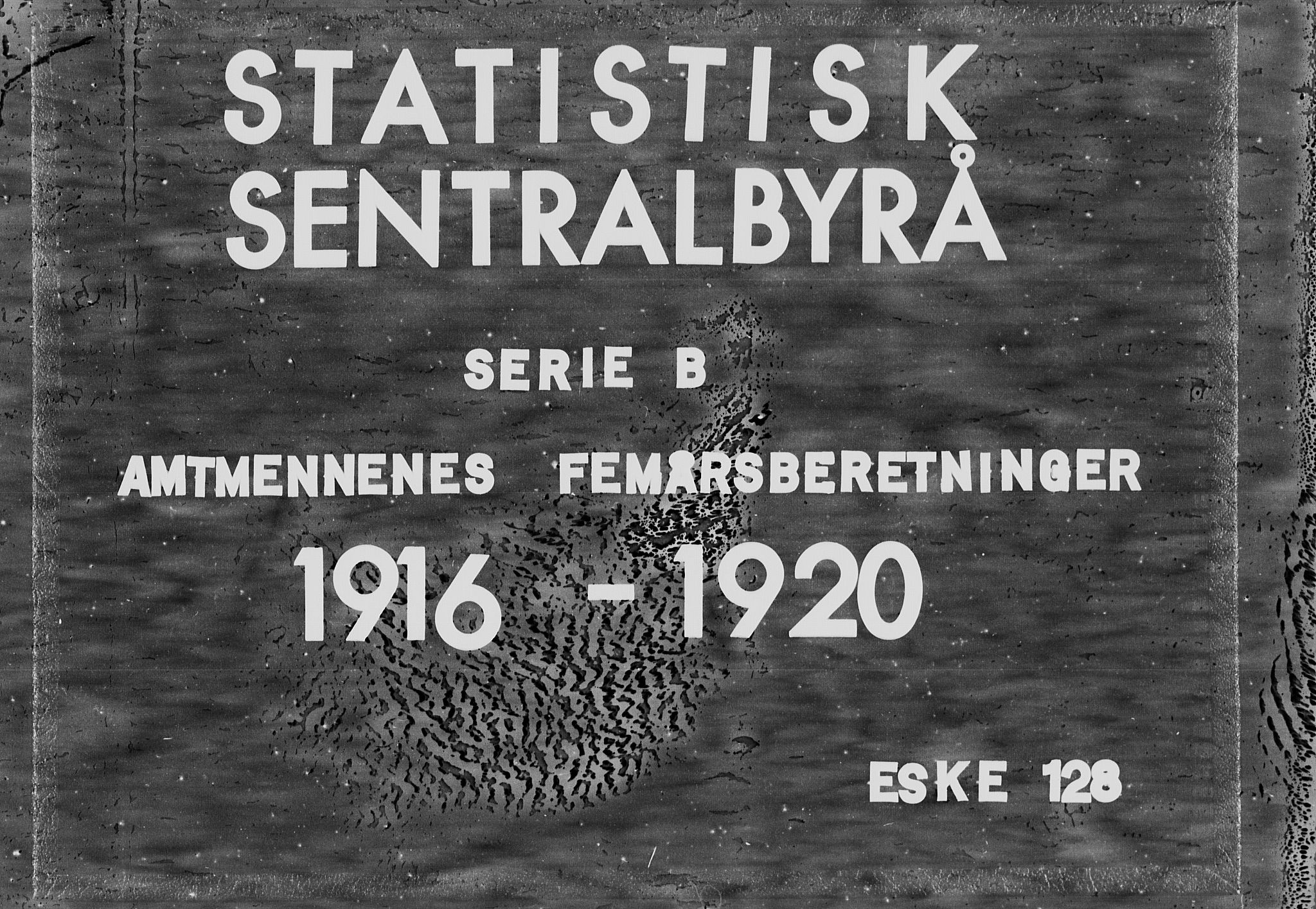 Statistisk sentralbyrå, Næringsøkonomiske emner, Generelt - Amtmennenes femårsberetninger, AV/RA-S-2233/F/Fa/L0128: --, 1916-1920, p. 1