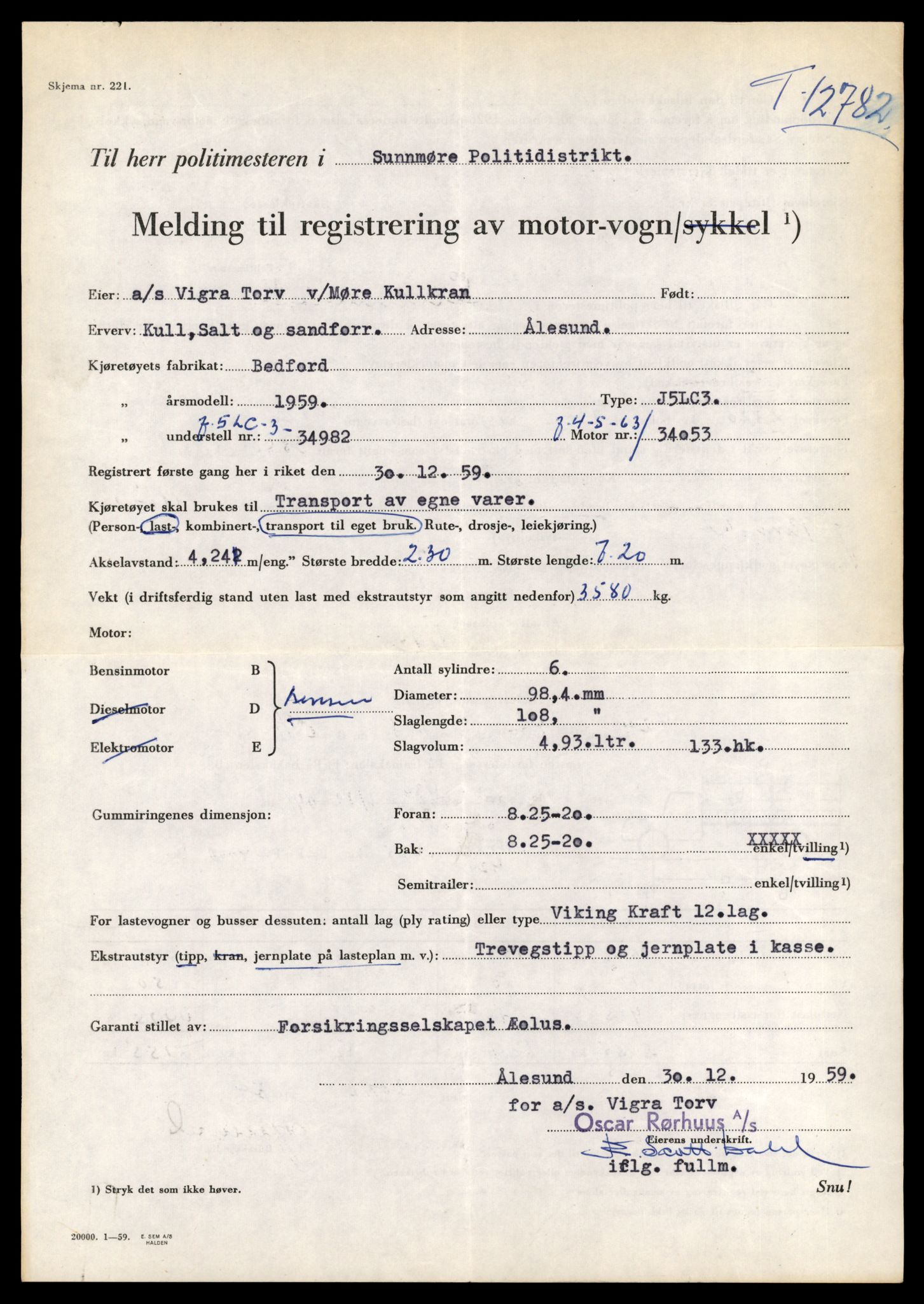 Møre og Romsdal vegkontor - Ålesund trafikkstasjon, AV/SAT-A-4099/F/Fe/L0035: Registreringskort for kjøretøy T 12653 - T 12829, 1927-1998, p. 2184