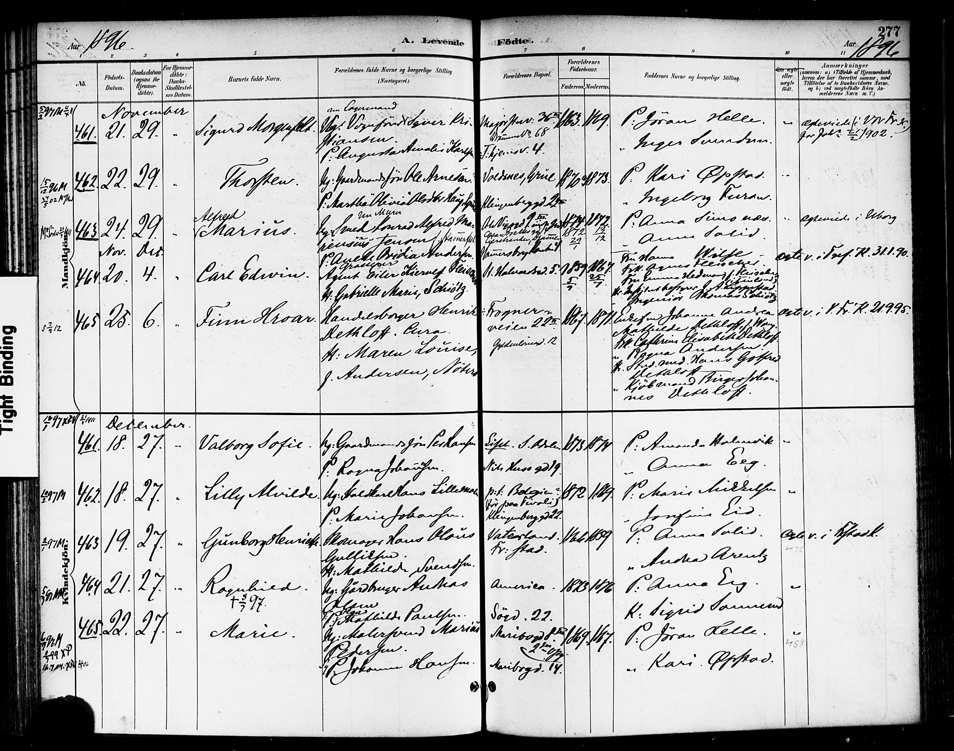 Rikshospitalet prestekontor Kirkebøker, AV/SAO-A-10309b/F/L0009: Parish register (official) no. 9, 1894-1897, p. 277