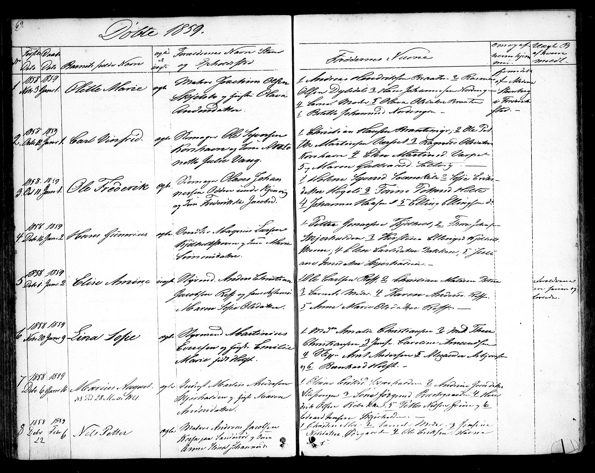 Hvaler prestekontor Kirkebøker, SAO/A-2001/F/Fa/L0006: Parish register (official) no. I 6, 1846-1863, p. 69