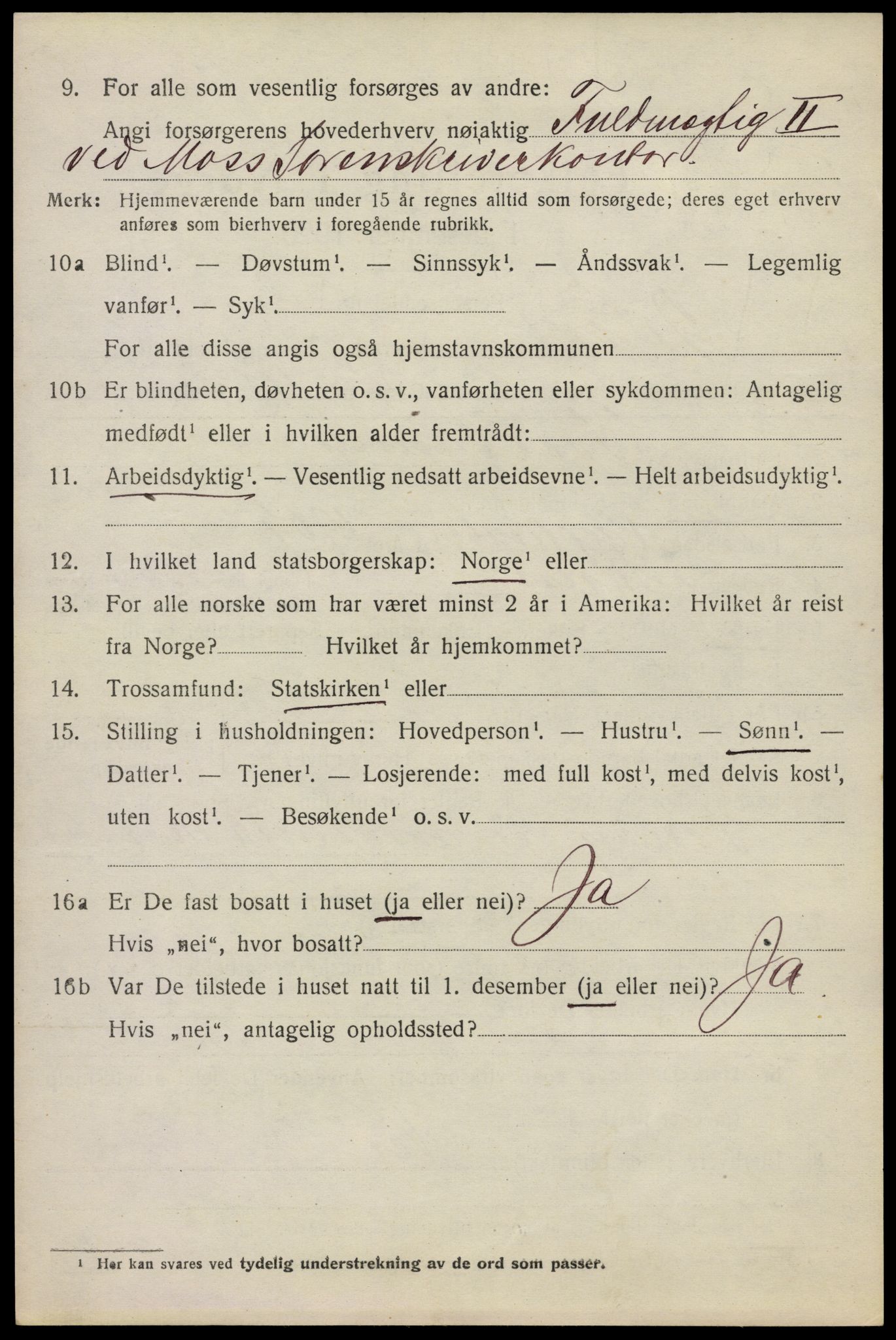 SAO, 1920 census for Moss land district, 1920, p. 2896