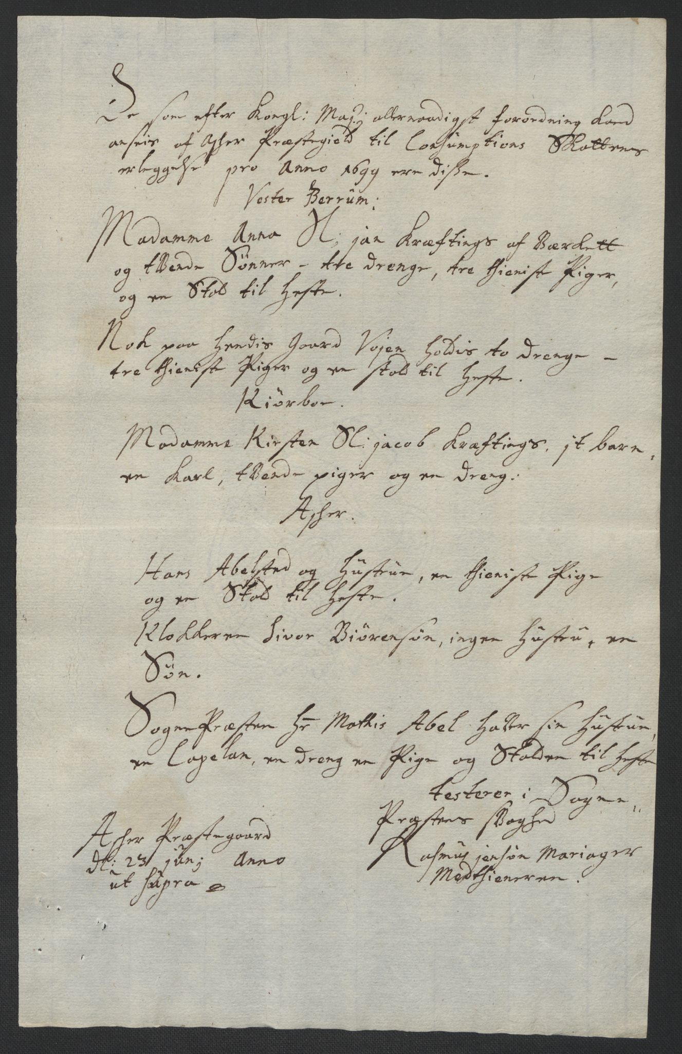 Rentekammeret inntil 1814, Reviderte regnskaper, Fogderegnskap, AV/RA-EA-4092/R10/L0442: Fogderegnskap Aker og Follo, 1699, p. 235