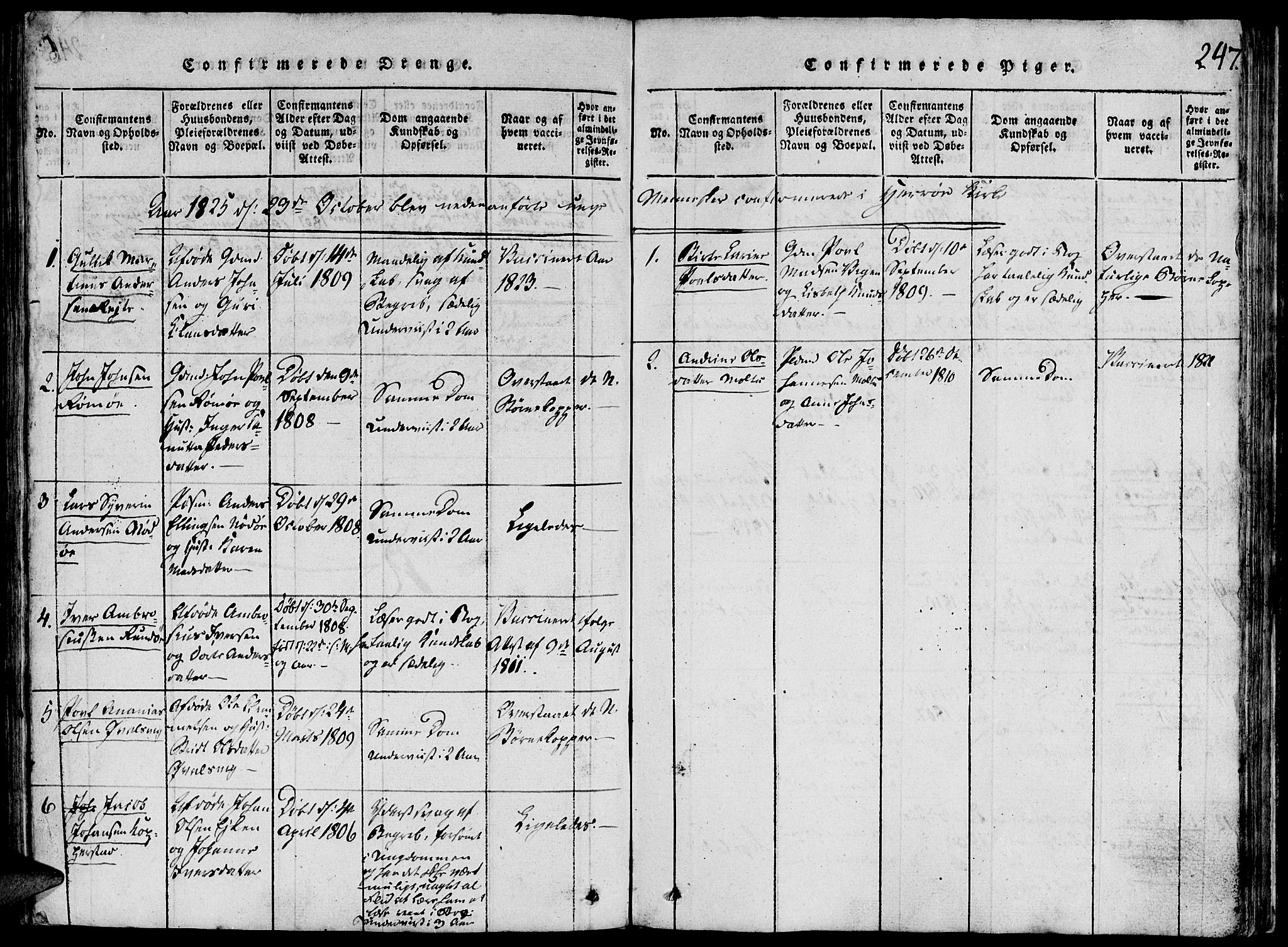 Ministerialprotokoller, klokkerbøker og fødselsregistre - Møre og Romsdal, AV/SAT-A-1454/507/L0069: Parish register (official) no. 507A04, 1816-1841, p. 247