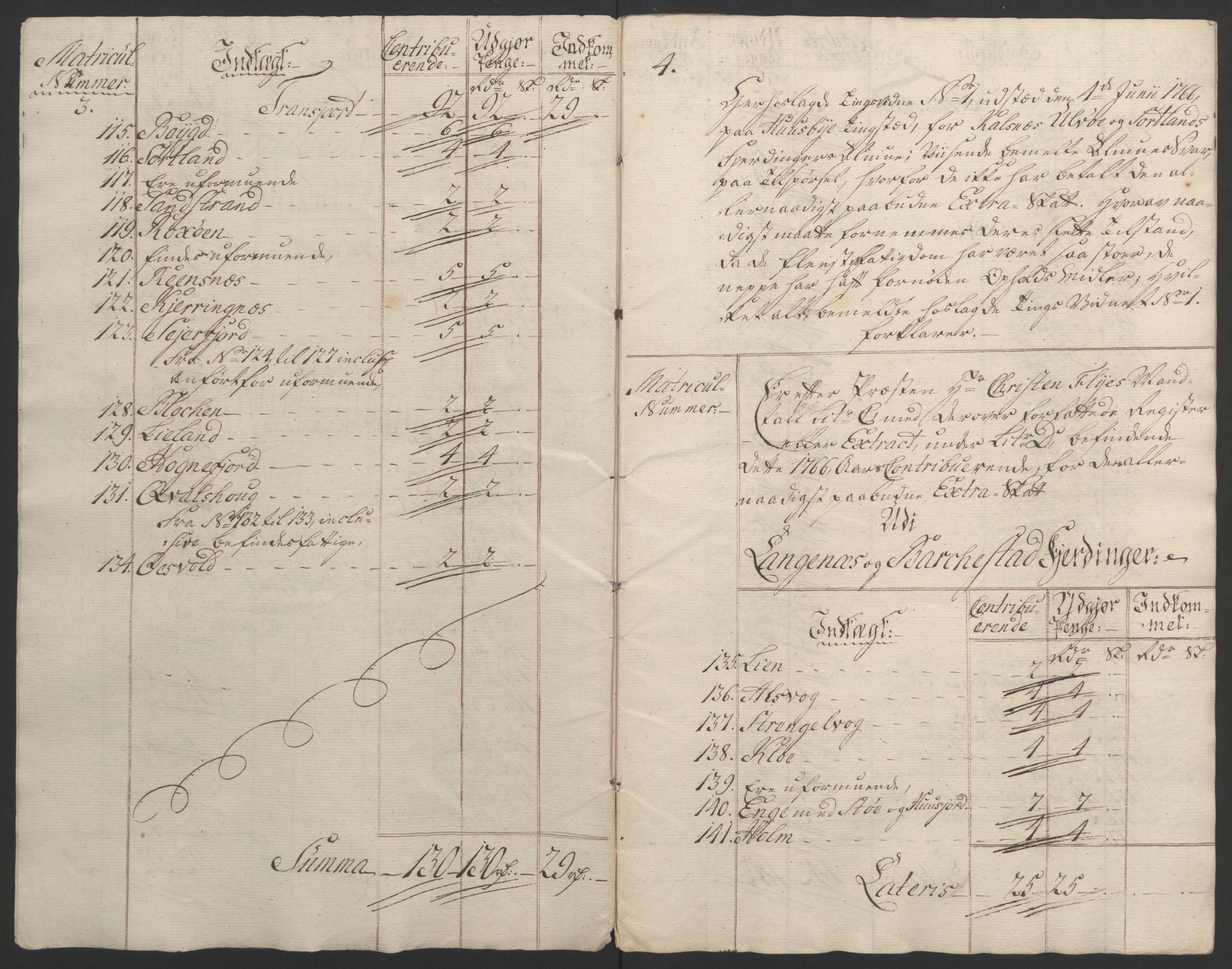 Rentekammeret inntil 1814, Reviderte regnskaper, Fogderegnskap, AV/RA-EA-4092/R67/L4747: Ekstraskatten Vesterålen, Andenes og Lofoten, 1762-1766, p. 444