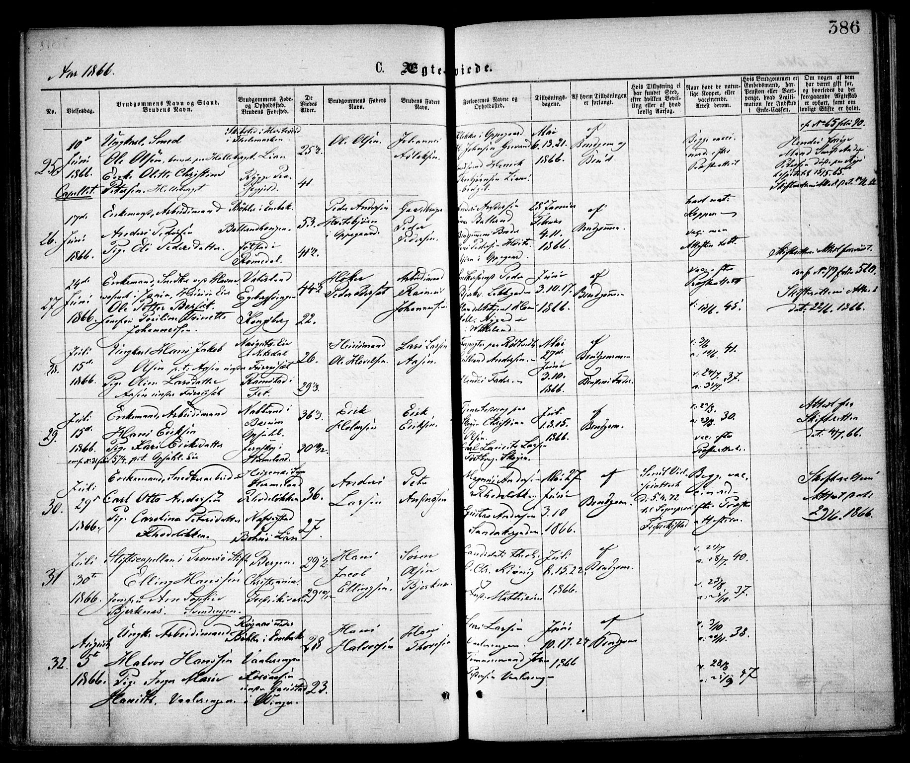 Østre Aker prestekontor Kirkebøker, SAO/A-10840/F/Fa/L0001: Parish register (official) no. I 1, 1861-1869, p. 386