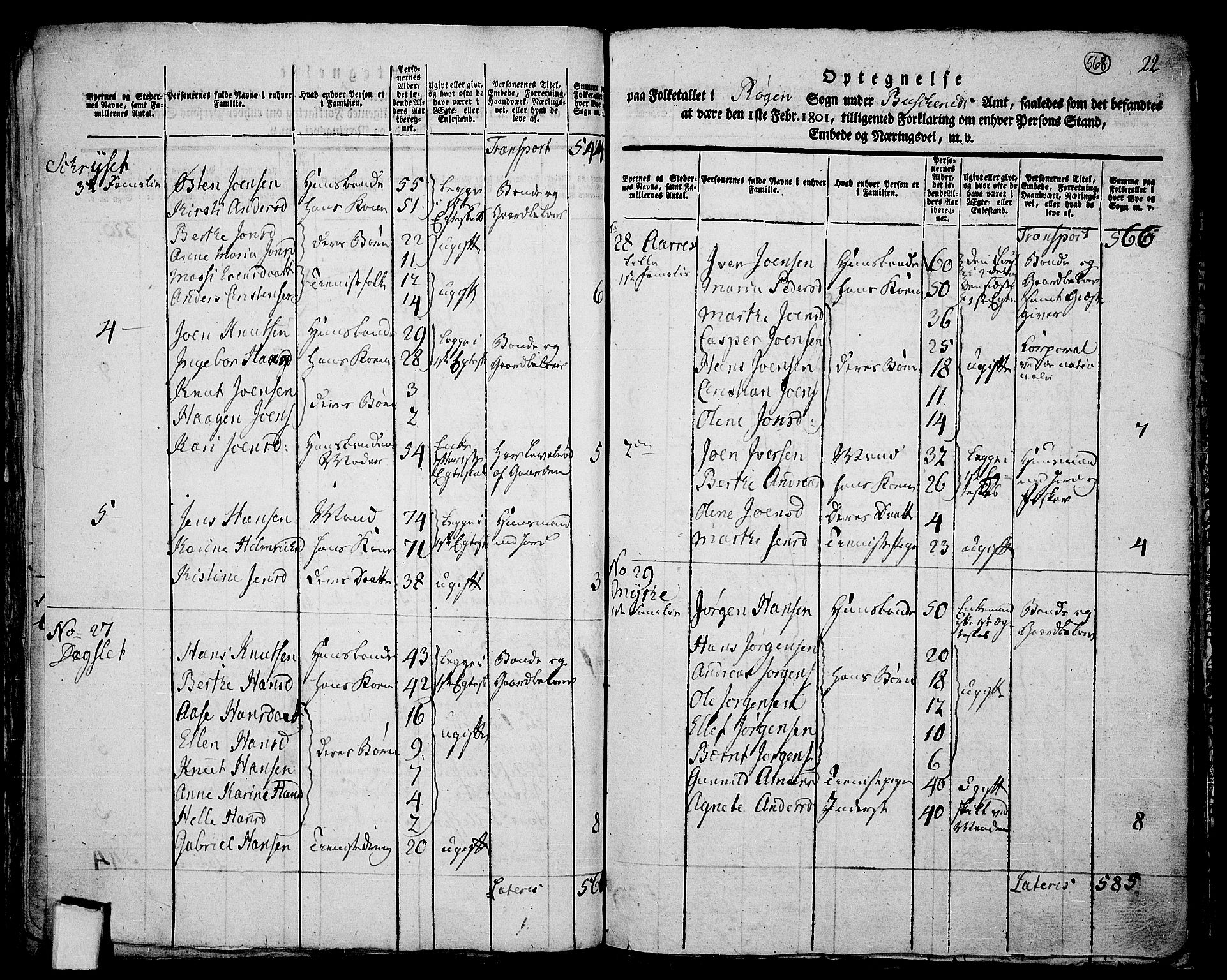 RA, 1801 census for 0627P Røyken, 1801, p. 567b-568a