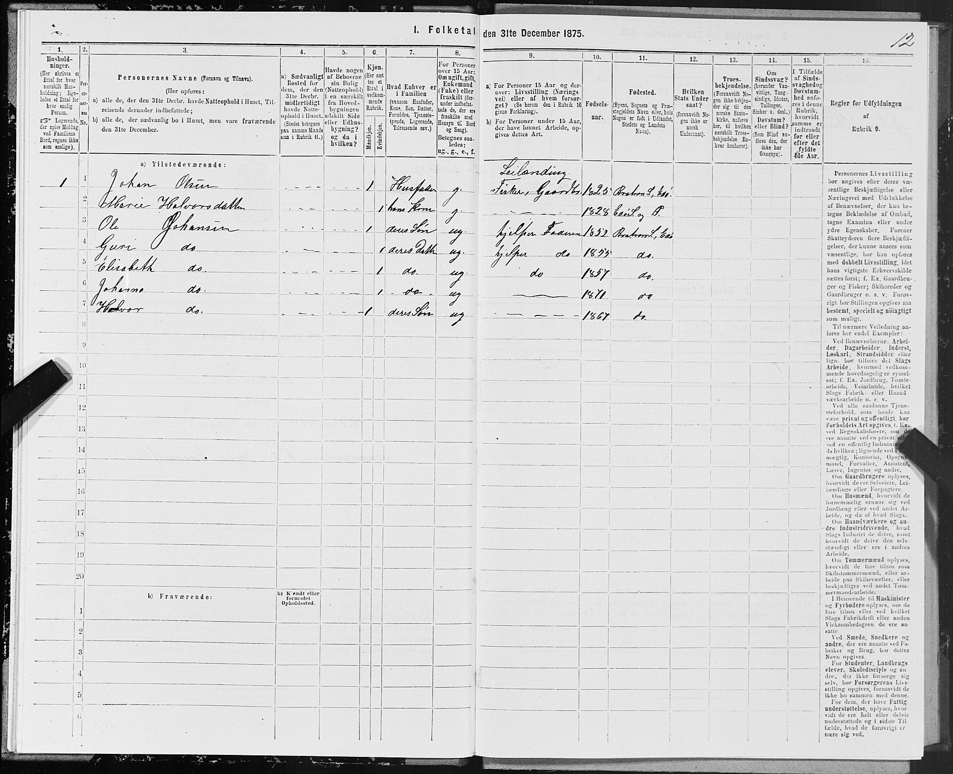 SAT, 1875 census for 1573P Edøy, 1875, p. 3012