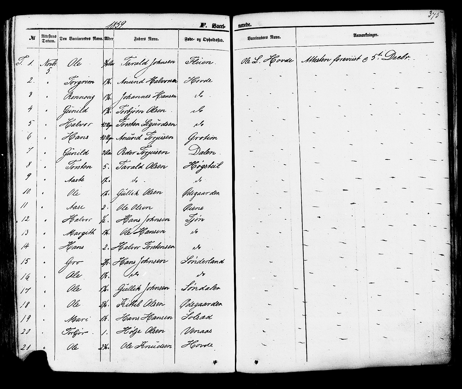 Hjartdal kirkebøker, SAKO/A-270/F/Fa/L0009: Parish register (official) no. I 9, 1860-1879, p. 375
