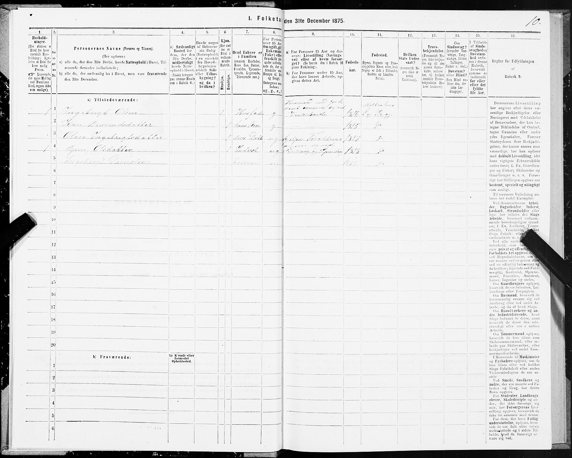 SAT, 1875 census for 1645P Haltdalen, 1875, p. 1010