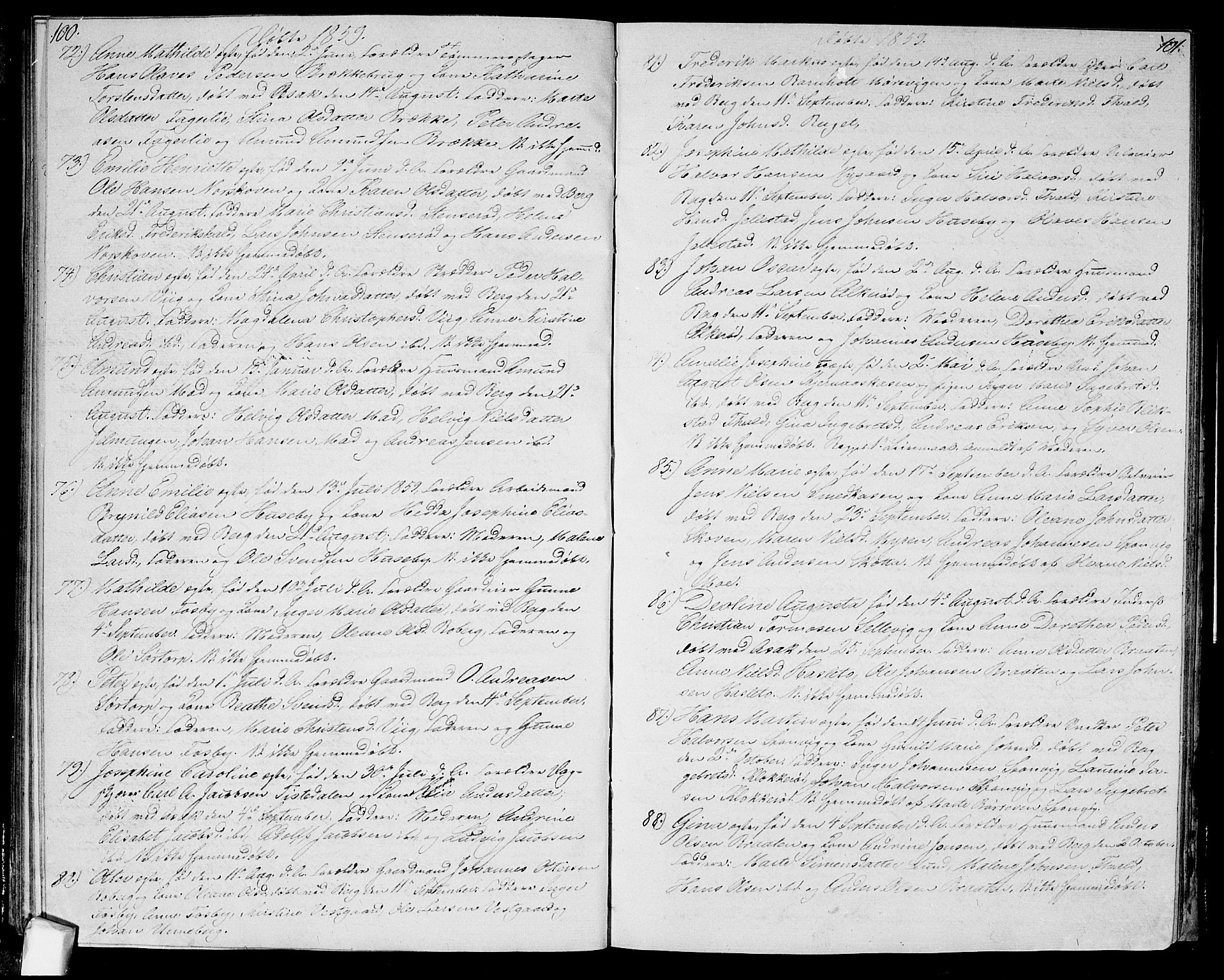 Berg prestekontor Kirkebøker, SAO/A-10902/G/Ga/L0003: Parish register (copy) no.  I 3, 1850-1866, p. 100-101