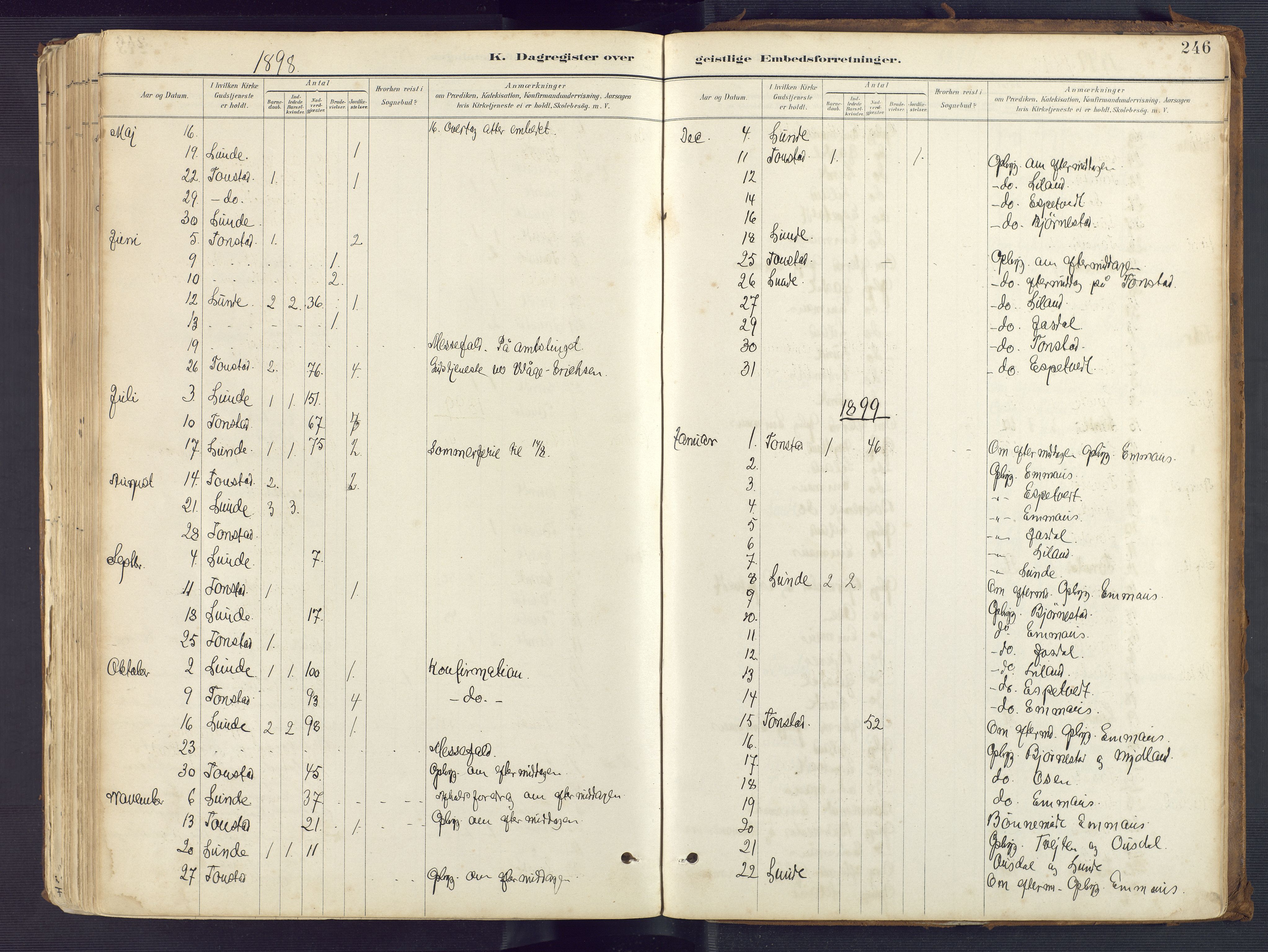 Sirdal sokneprestkontor, AV/SAK-1111-0036/F/Fa/Fab/L0004: Parish register (official) no. A 4, 1887-1919, p. 246