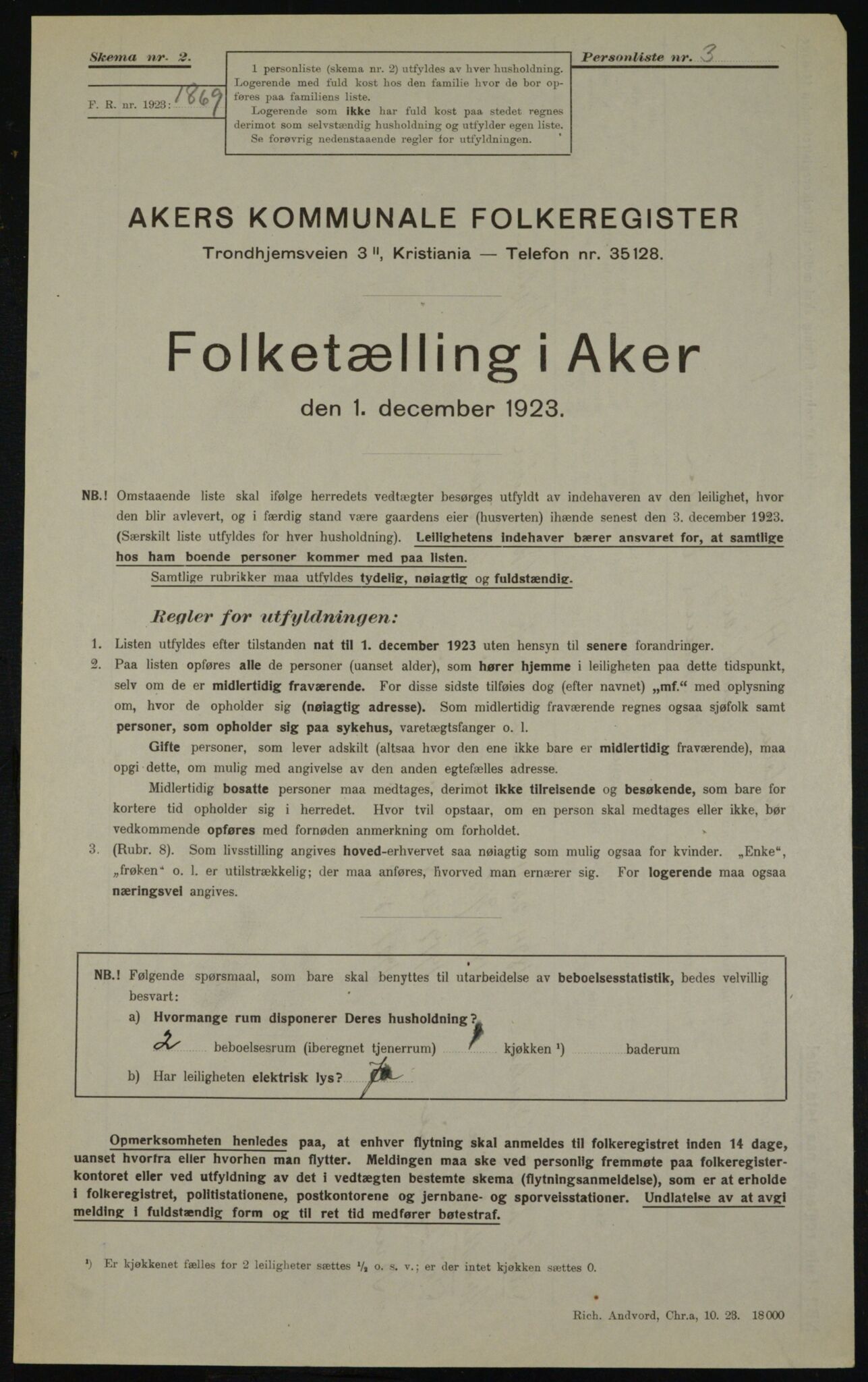 , Municipal Census 1923 for Aker, 1923, p. 20142