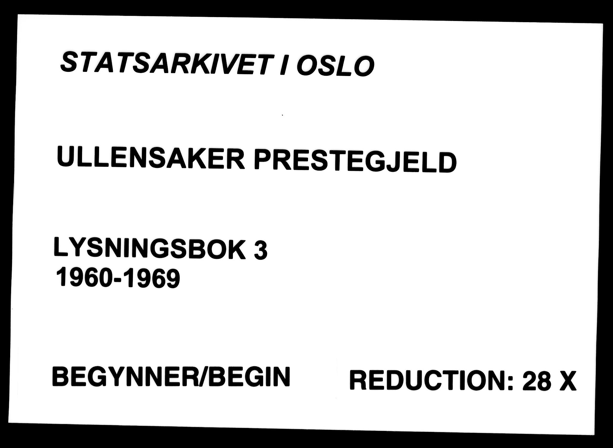 Ullensaker prestekontor Kirkebøker, SAO/A-10236a/H/Ha/L0003: Banns register no. 3, 1960-1969