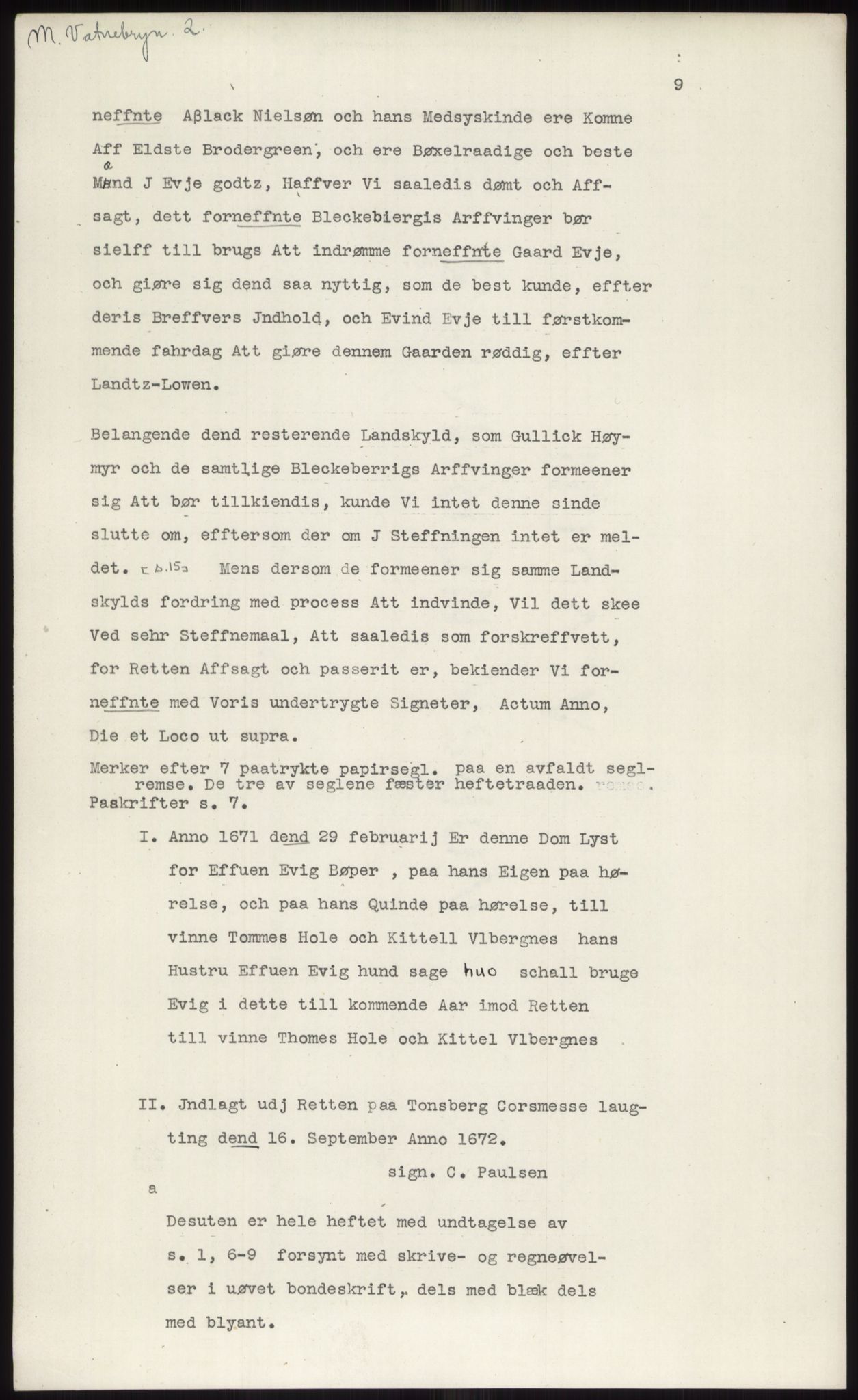 Samlinger til kildeutgivelse, Diplomavskriftsamlingen, AV/RA-EA-4053/H/Ha, p. 418