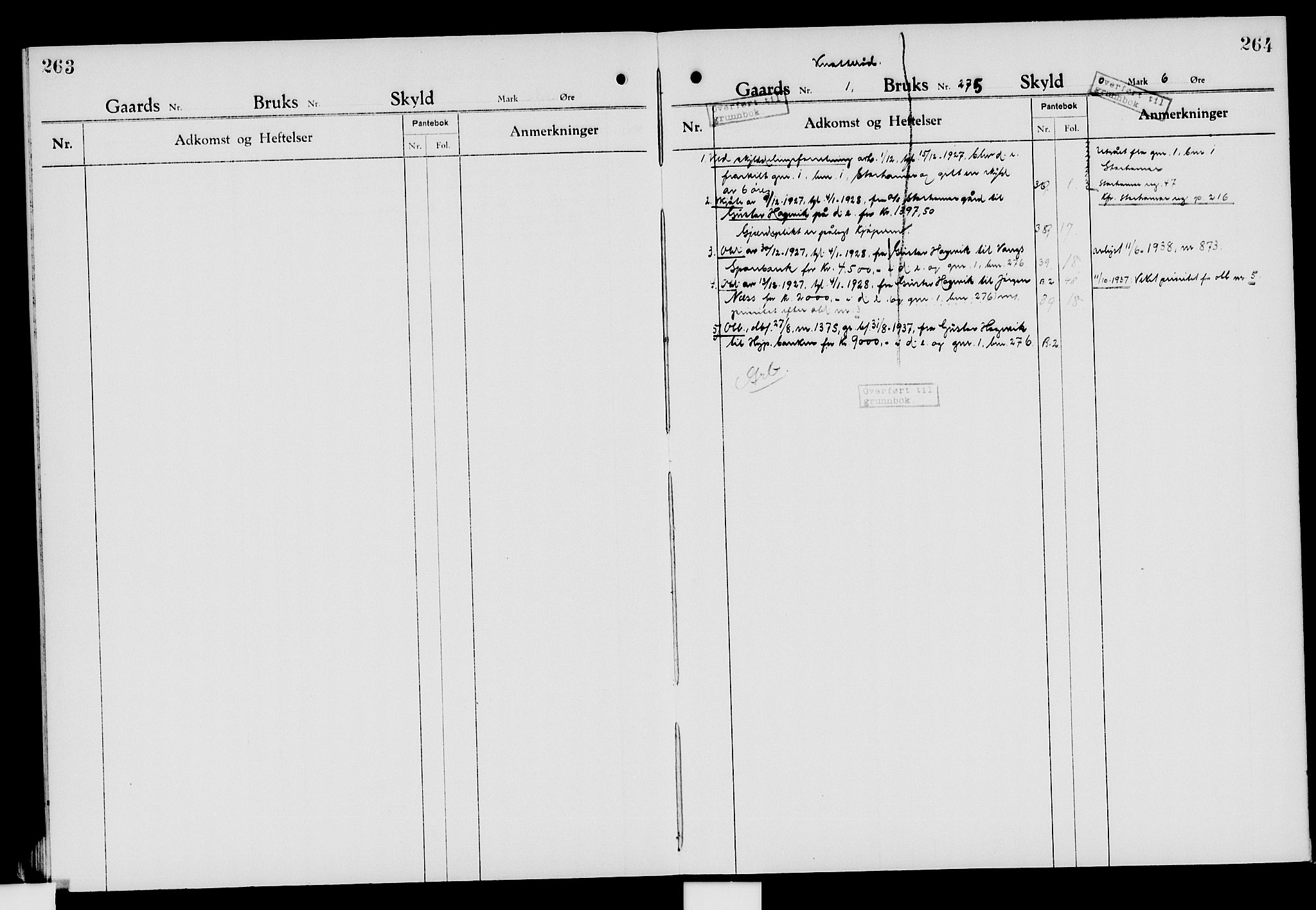 Nord-Hedmark sorenskriveri, SAH/TING-012/H/Ha/Had/Hade/L0007: Mortgage register no. 4.7, 1924-1940, p. 263-264