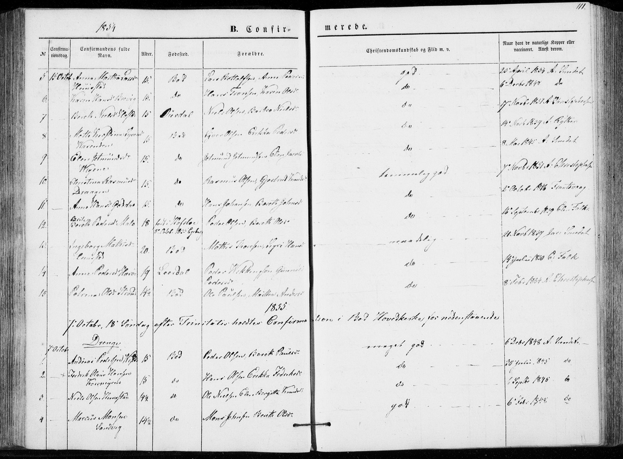 Ministerialprotokoller, klokkerbøker og fødselsregistre - Møre og Romsdal, SAT/A-1454/566/L0767: Parish register (official) no. 566A06, 1852-1868, p. 111