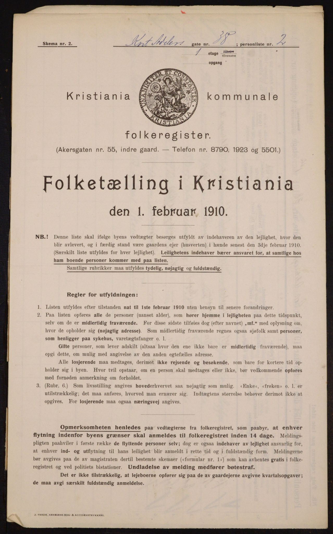 OBA, Municipal Census 1910 for Kristiania, 1910, p. 13423