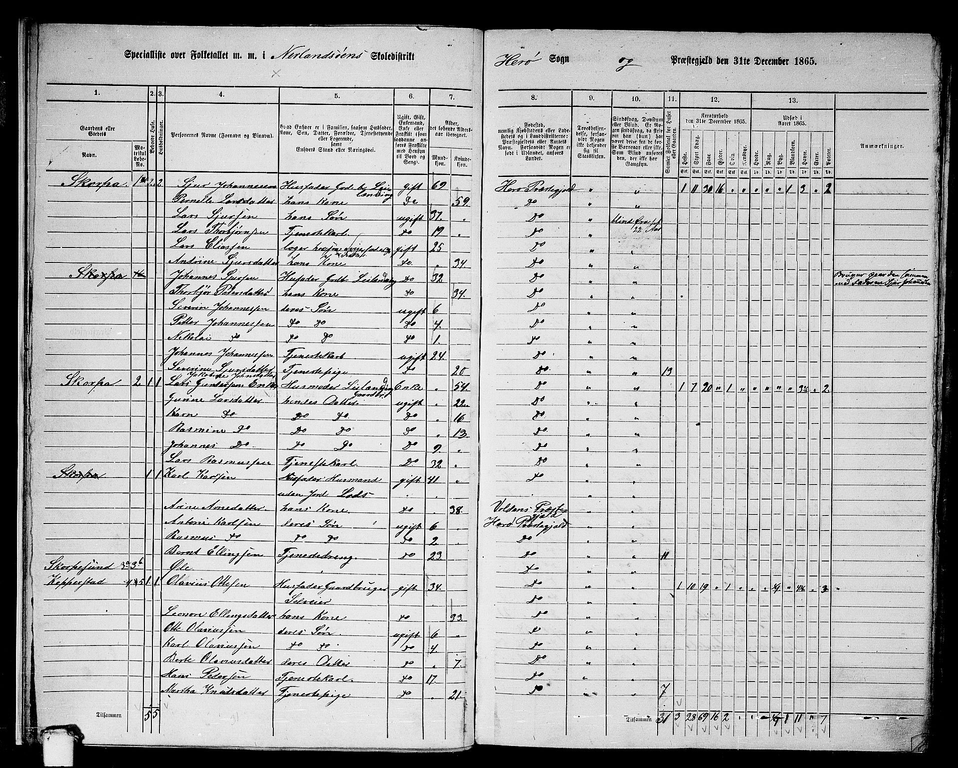 RA, 1865 census for Herøy, 1865, p. 15