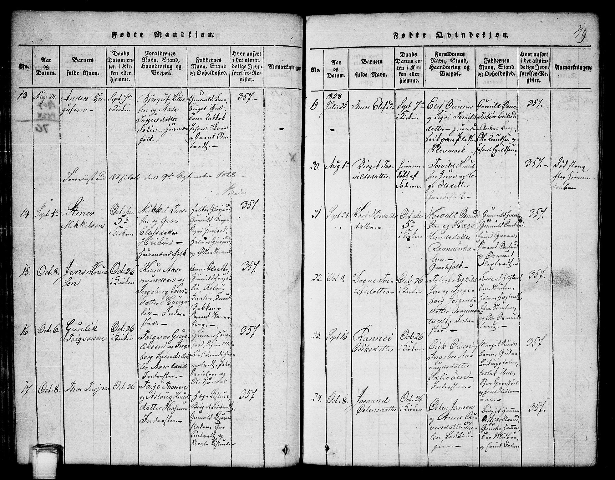 Kviteseid kirkebøker, SAKO/A-276/G/Gb/L0001: Parish register (copy) no. II 1, 1815-1842, p. 49