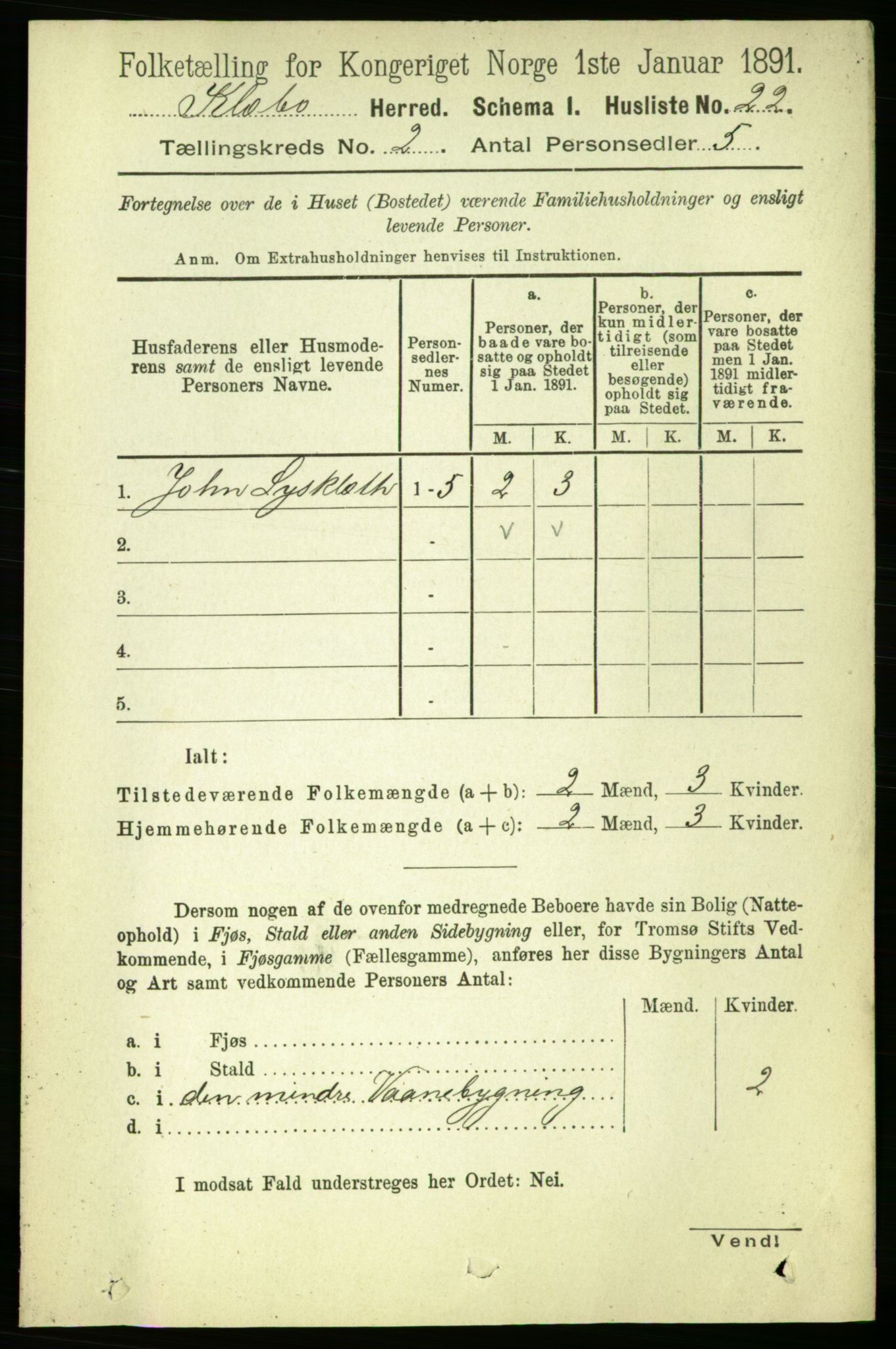 RA, 1891 census for 1662 Klæbu, 1891, p. 210