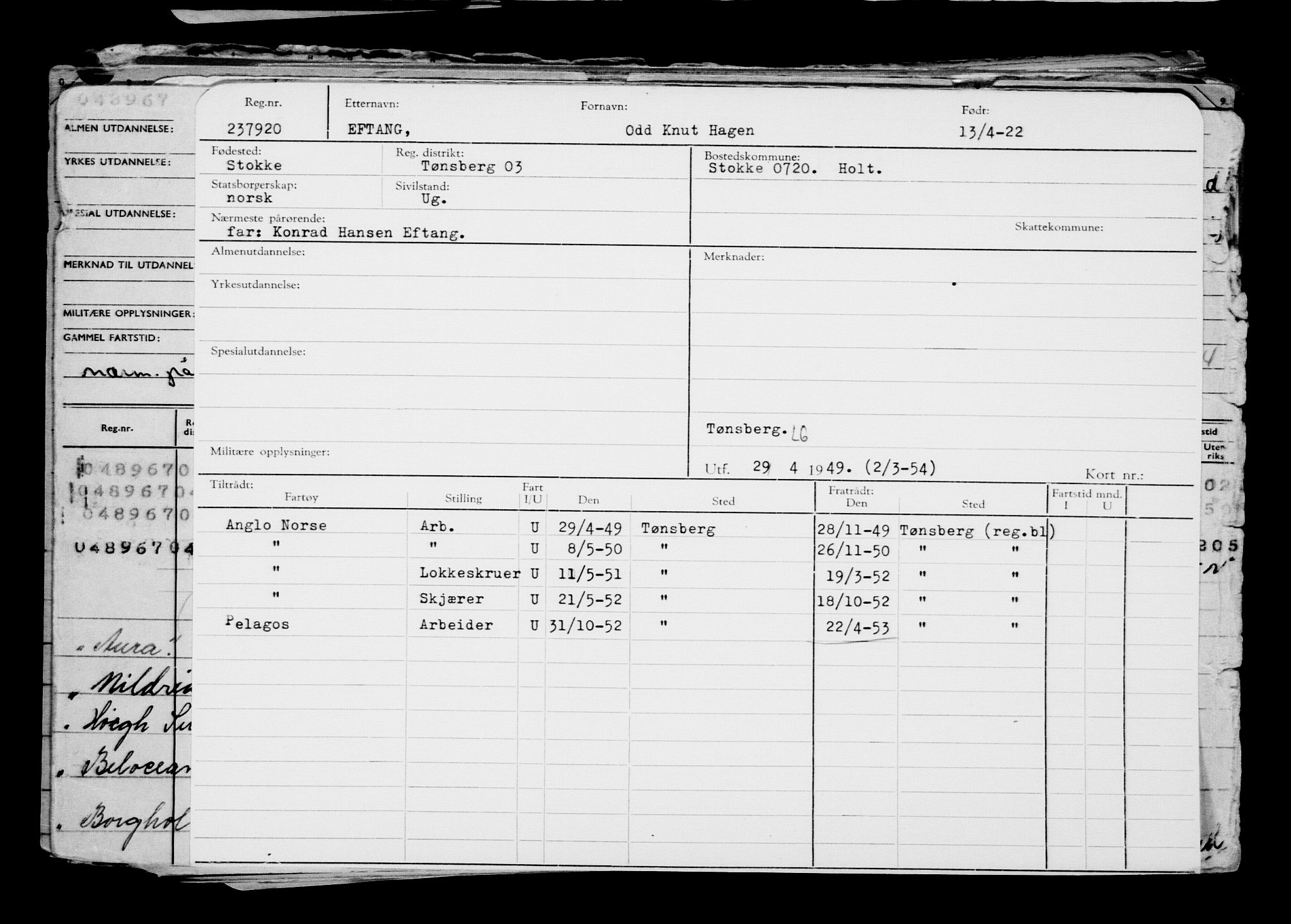 Direktoratet for sjømenn, AV/RA-S-3545/G/Gb/L0205: Hovedkort, 1922, p. 338