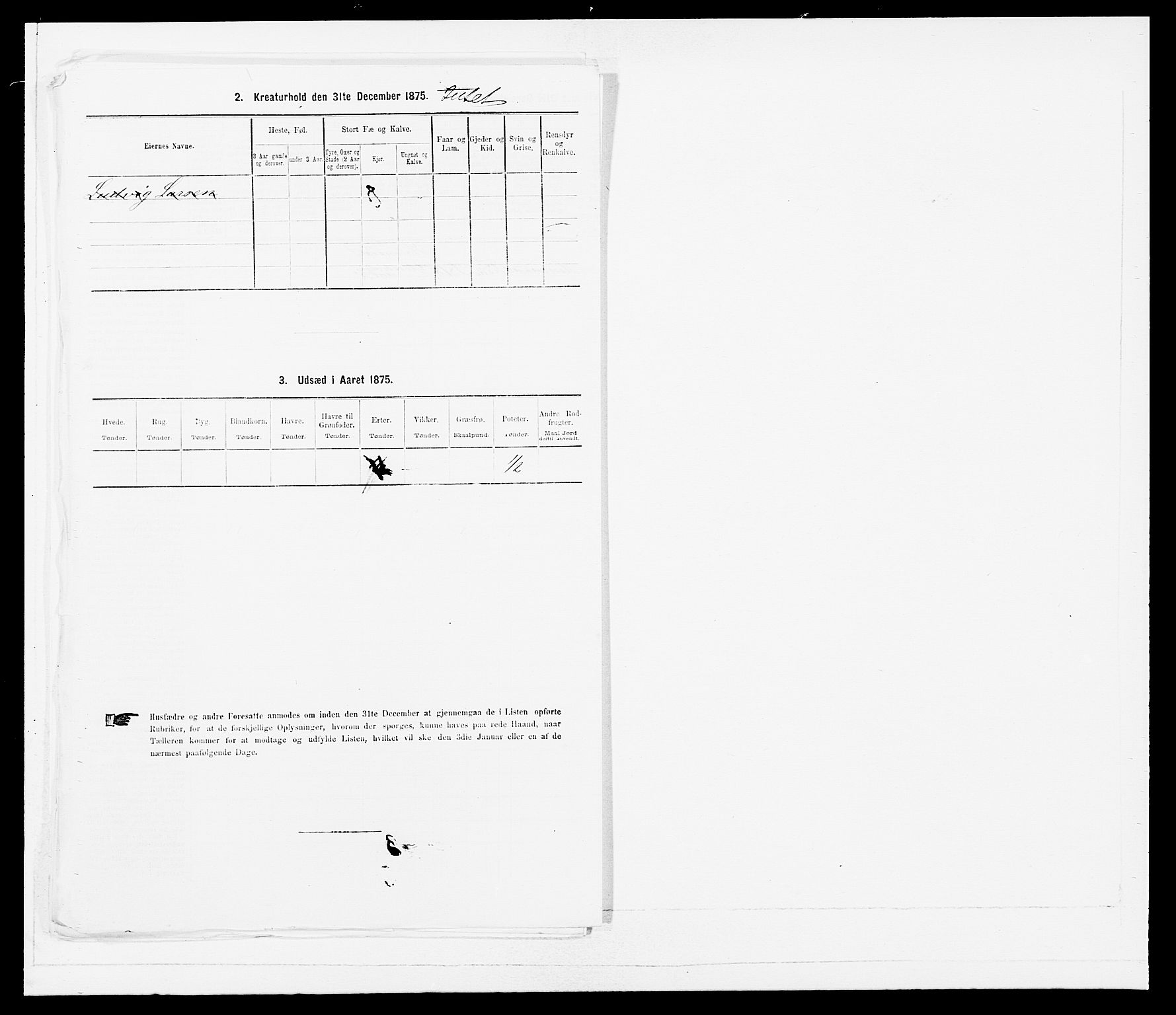 SAB, 1875 census for 1429P Ytre Holmedal, 1875, p. 336