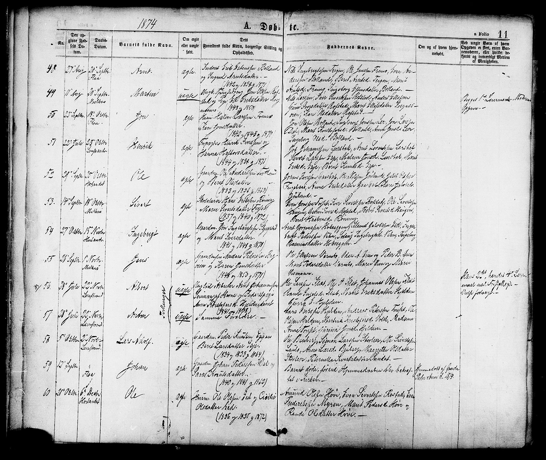 Ministerialprotokoller, klokkerbøker og fødselsregistre - Sør-Trøndelag, SAT/A-1456/691/L1079: Parish register (official) no. 691A11, 1873-1886, p. 11